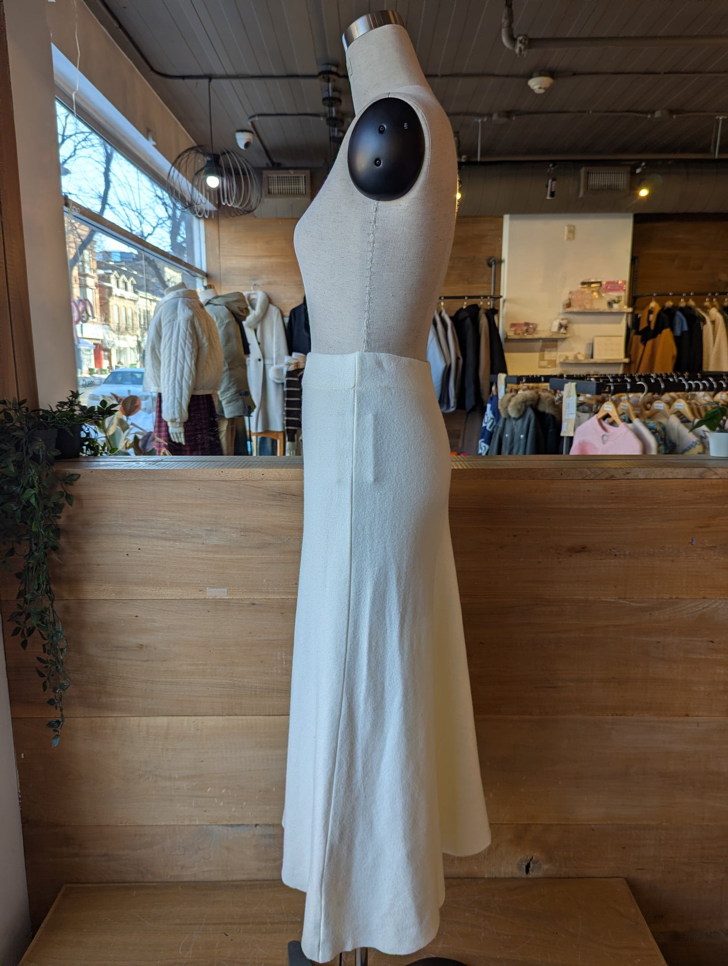 Faux Button Knit Maxi Skirt