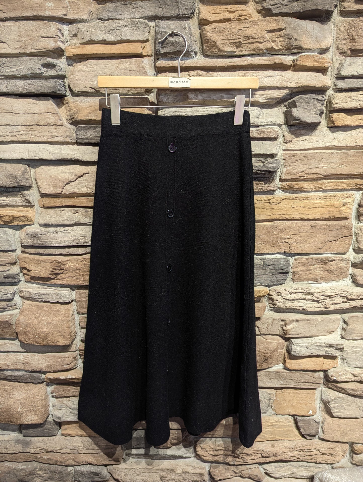 Faux Button Knit Maxi Skirt