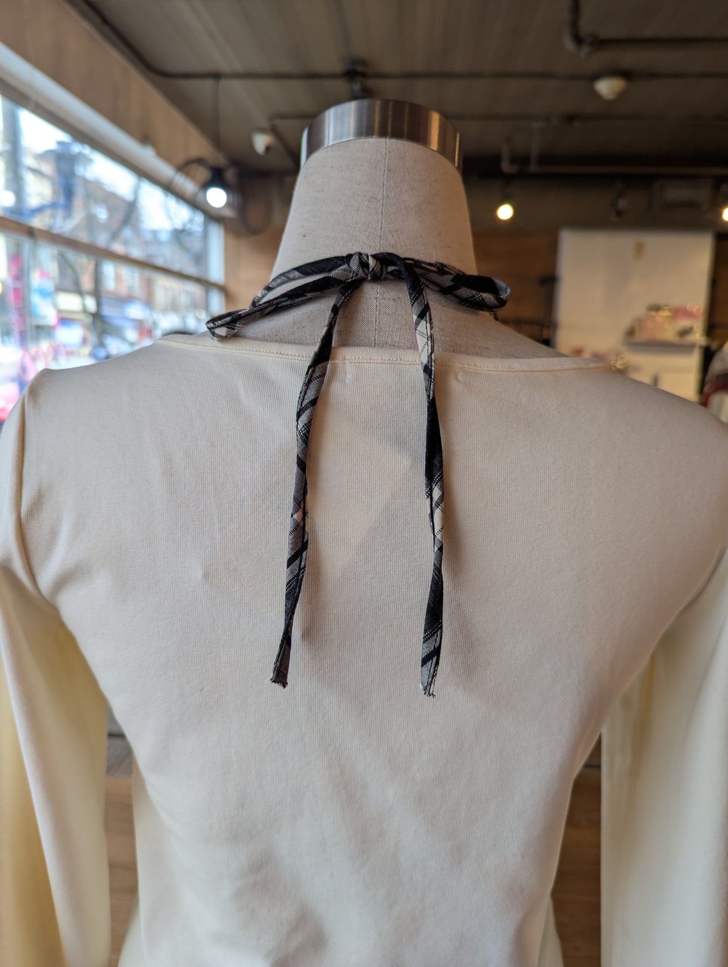 Long Sleeve with Sewn In Plaid Halter top