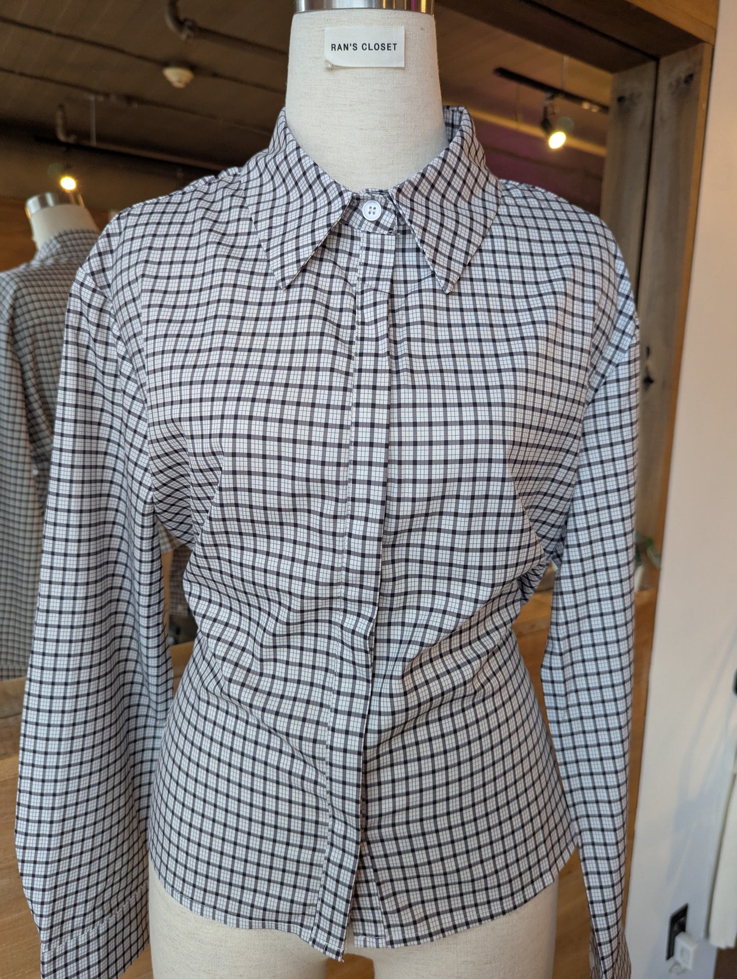 Plaid Button Up With Waist tie