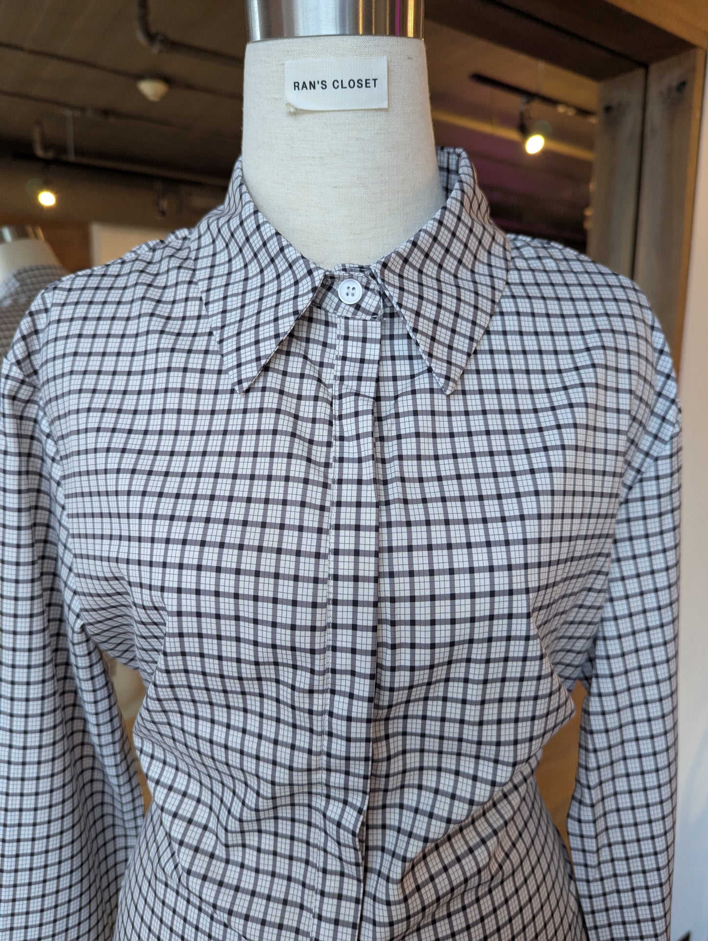 Plaid Button Up With Waist tie