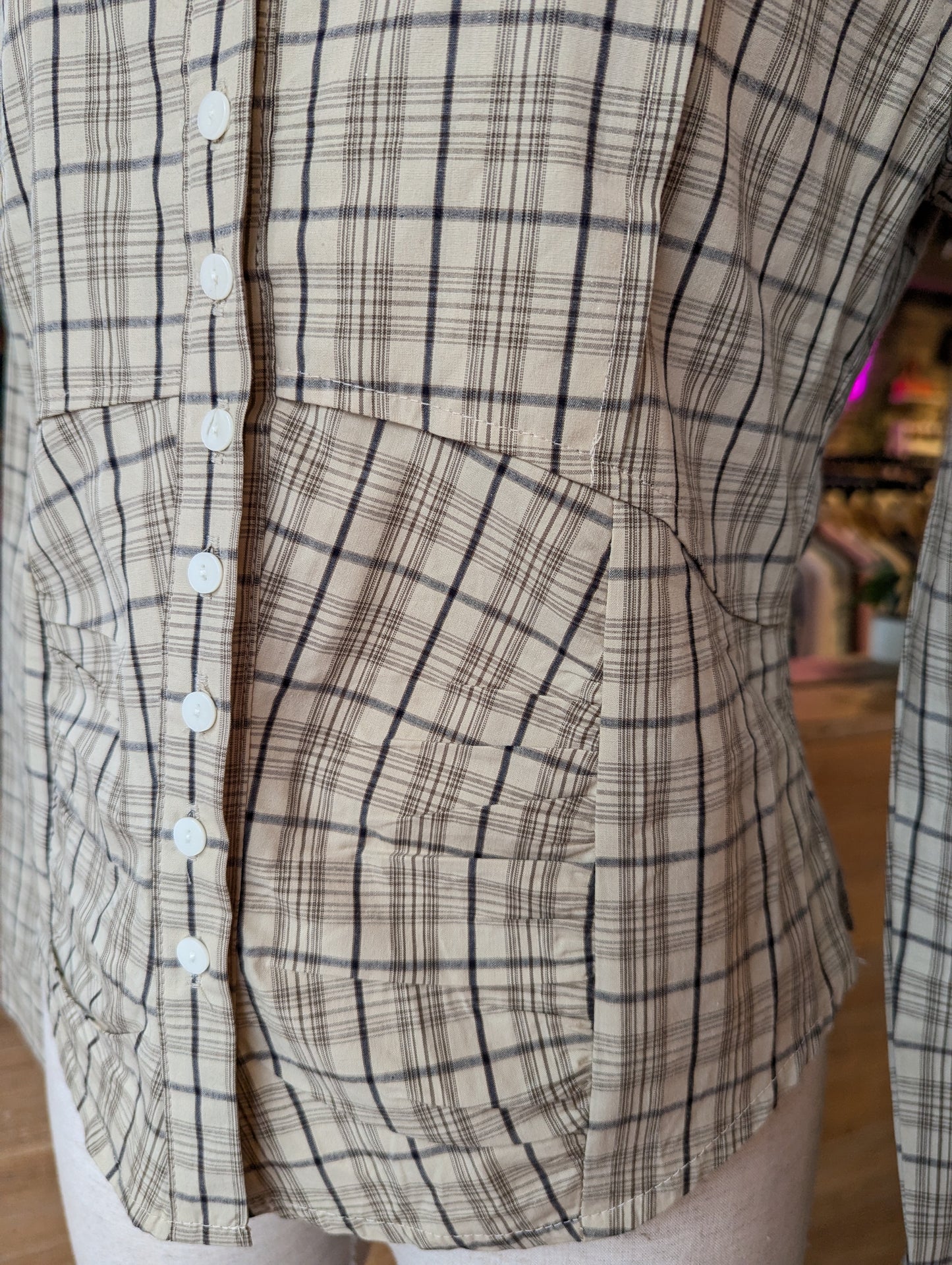 Coreseted Plaid Button Up