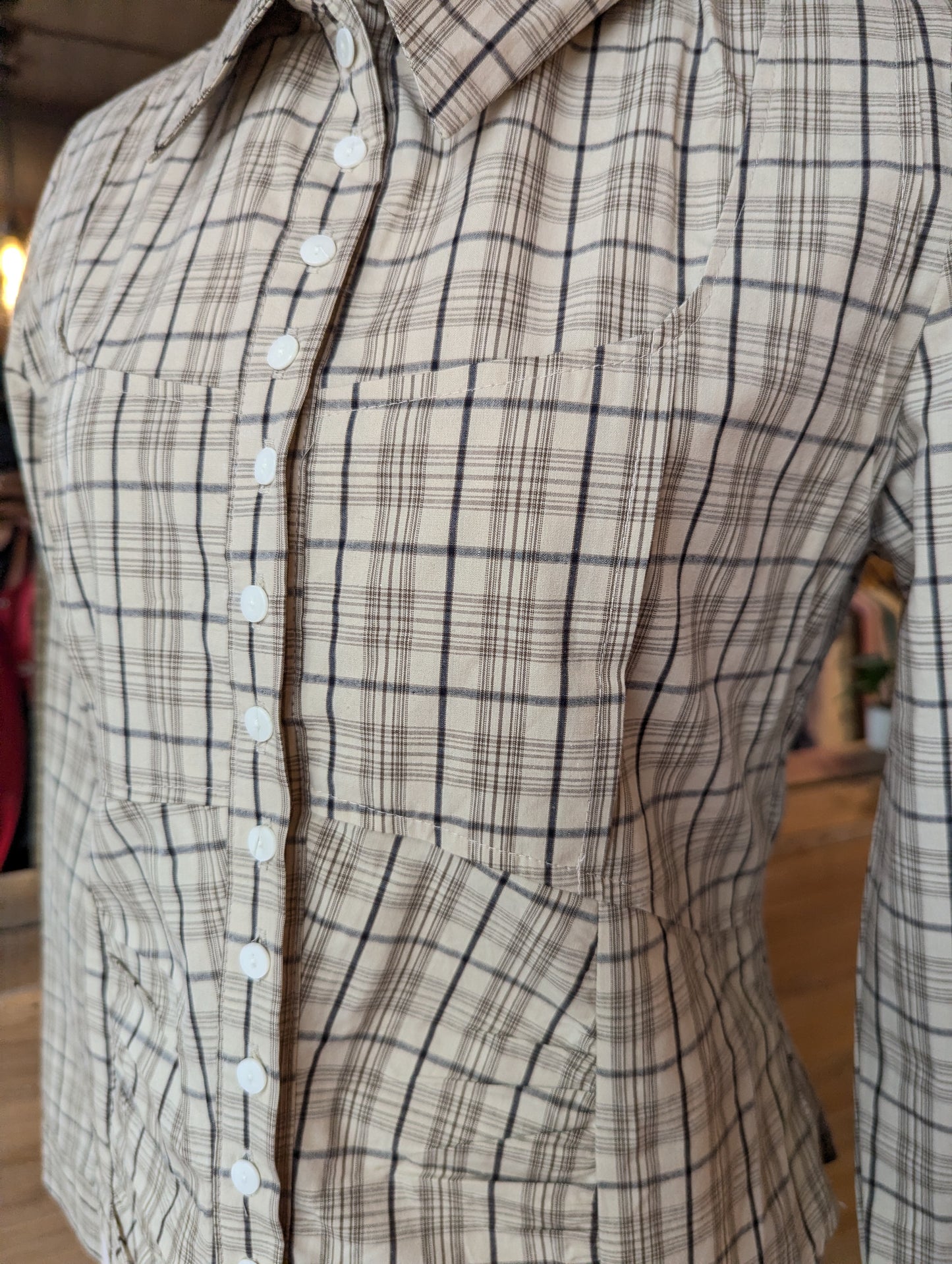 Coreseted Plaid Button Up
