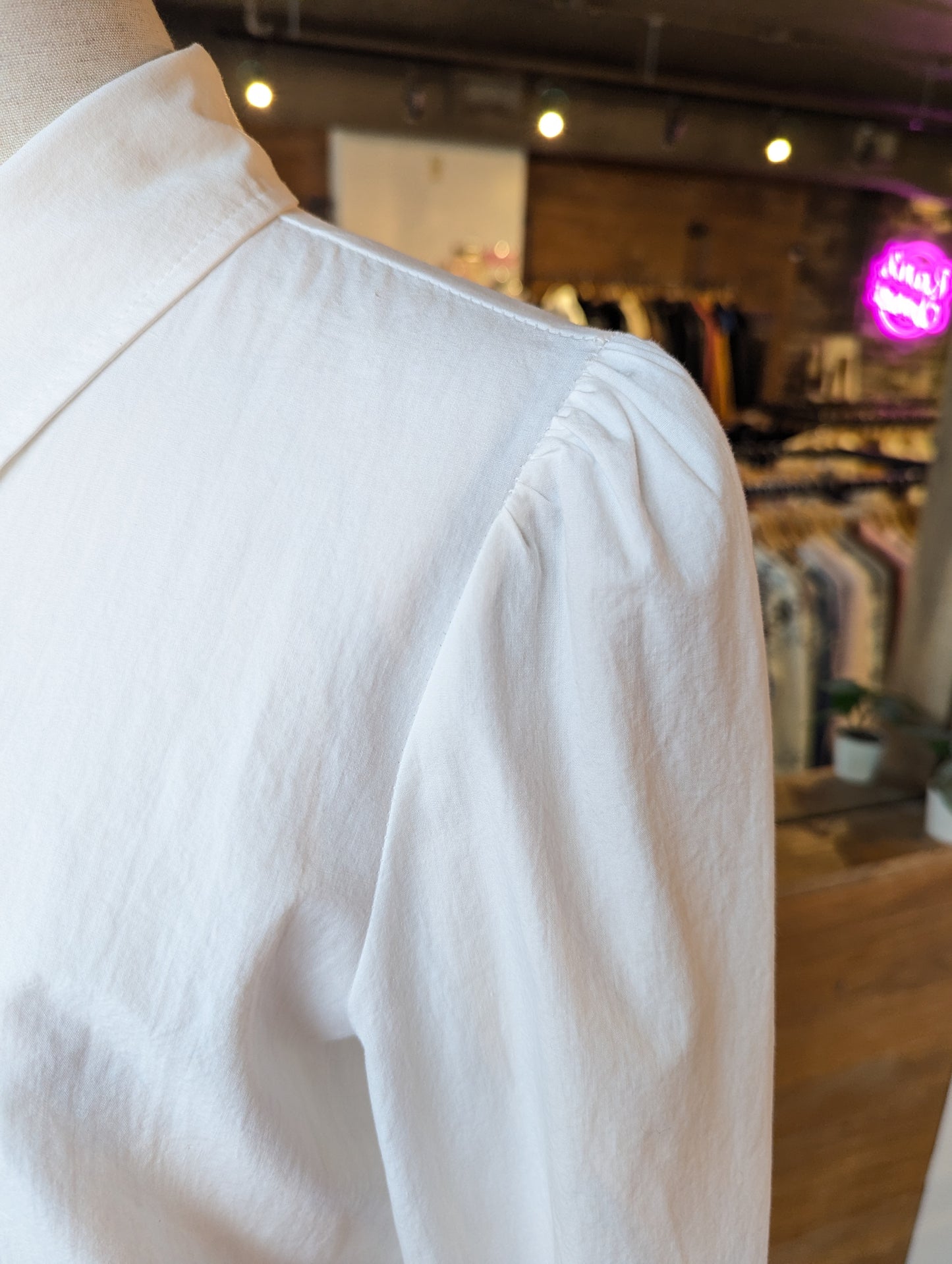 Double Layer Ruffle Trim Button Up