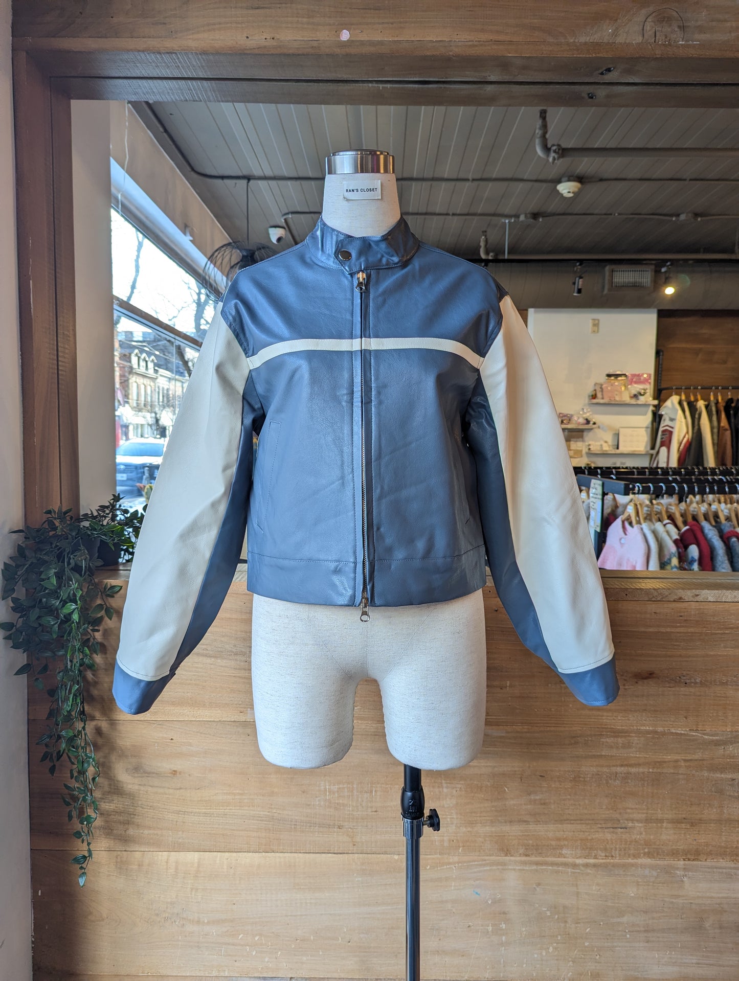 Vegan Leather Cropped Racer Jacket
