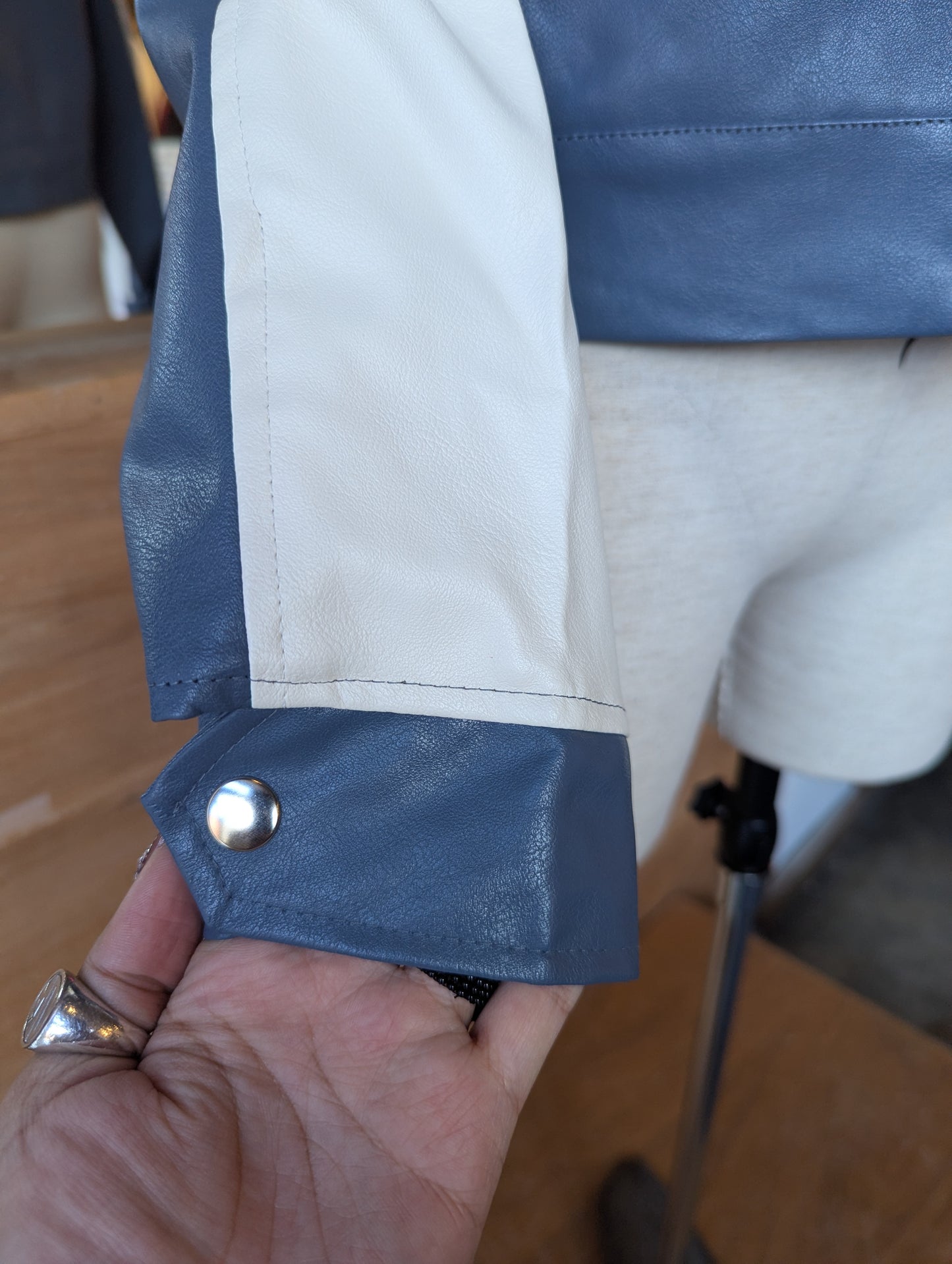 Vegan Leather Cropped Racer Jacket