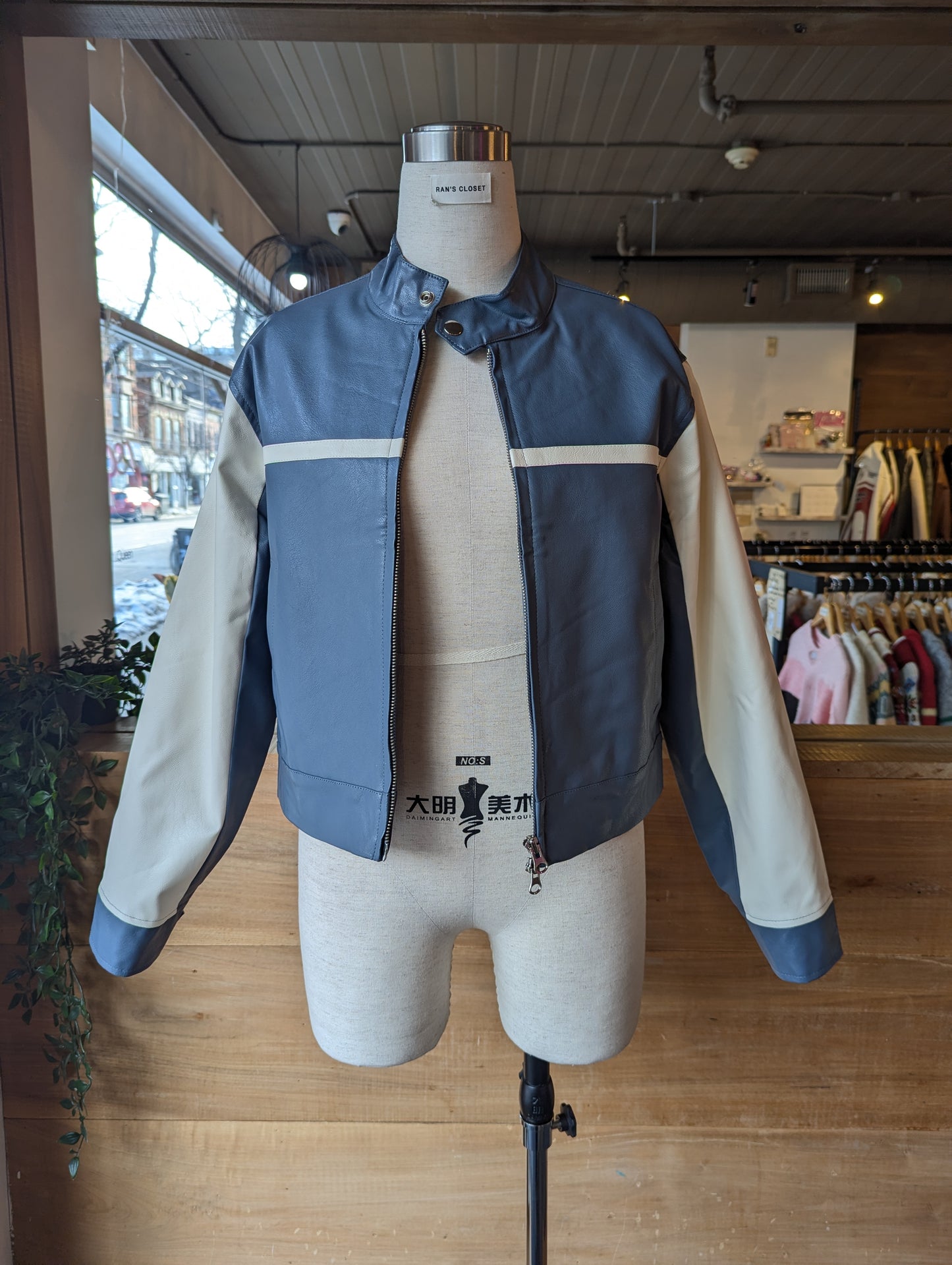 Vegan Leather Cropped Racer Jacket
