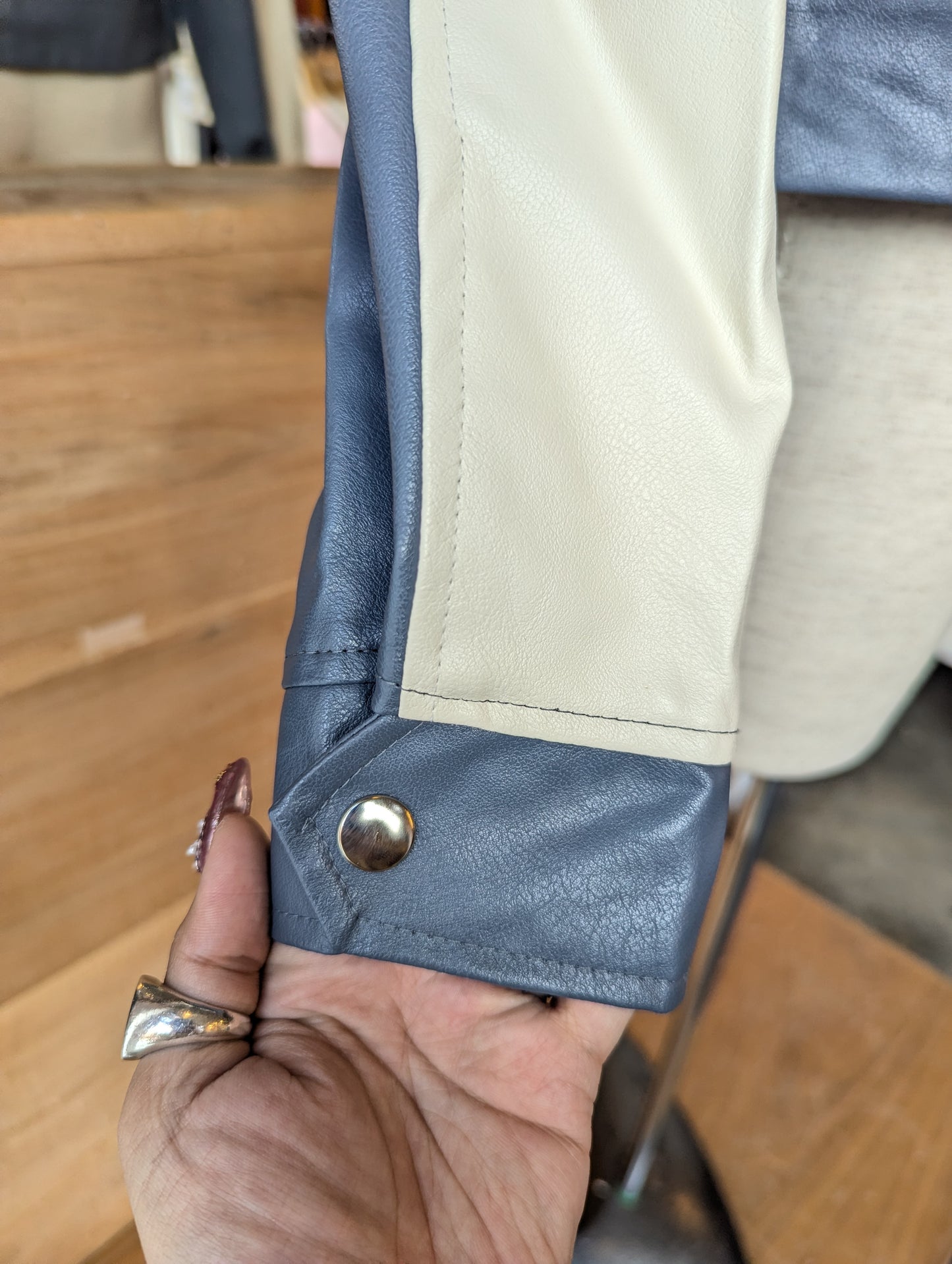 Vegan Leather Cropped Racer Jacket