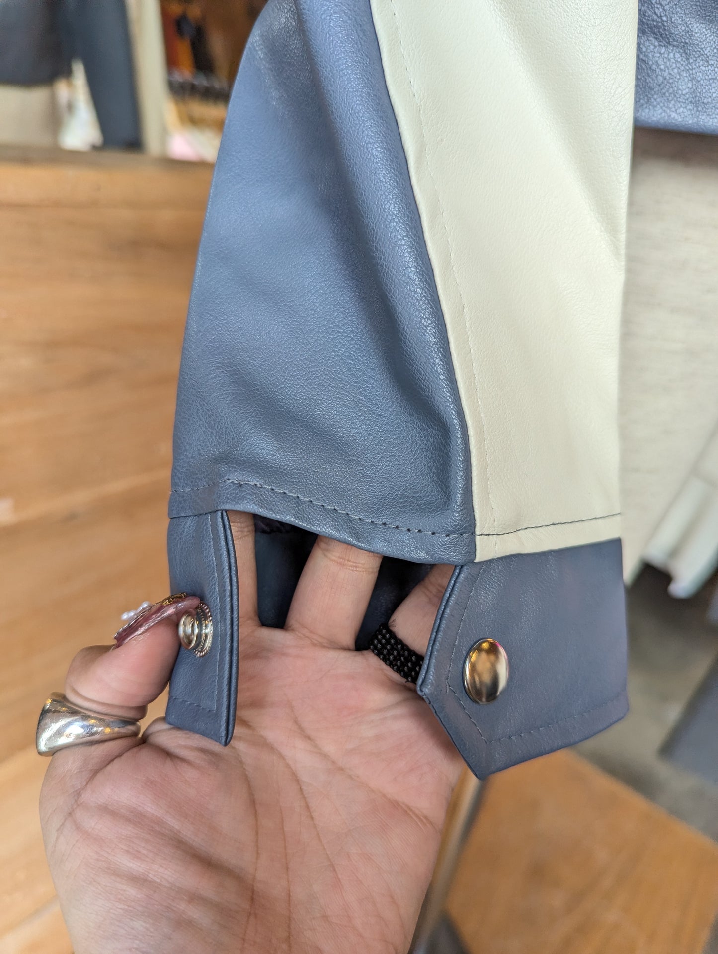 Vegan Leather Cropped Racer Jacket