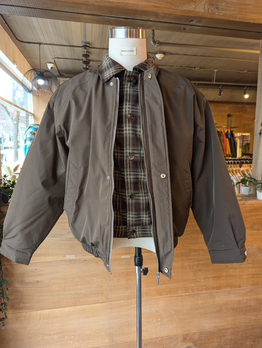 Bomber Jacket with Sewn In Plaid shirt