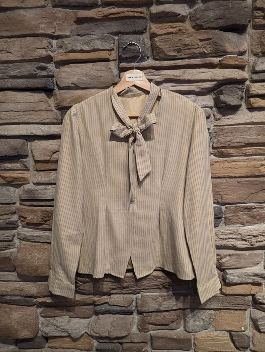 Striped Elegance Neck Tie blouse