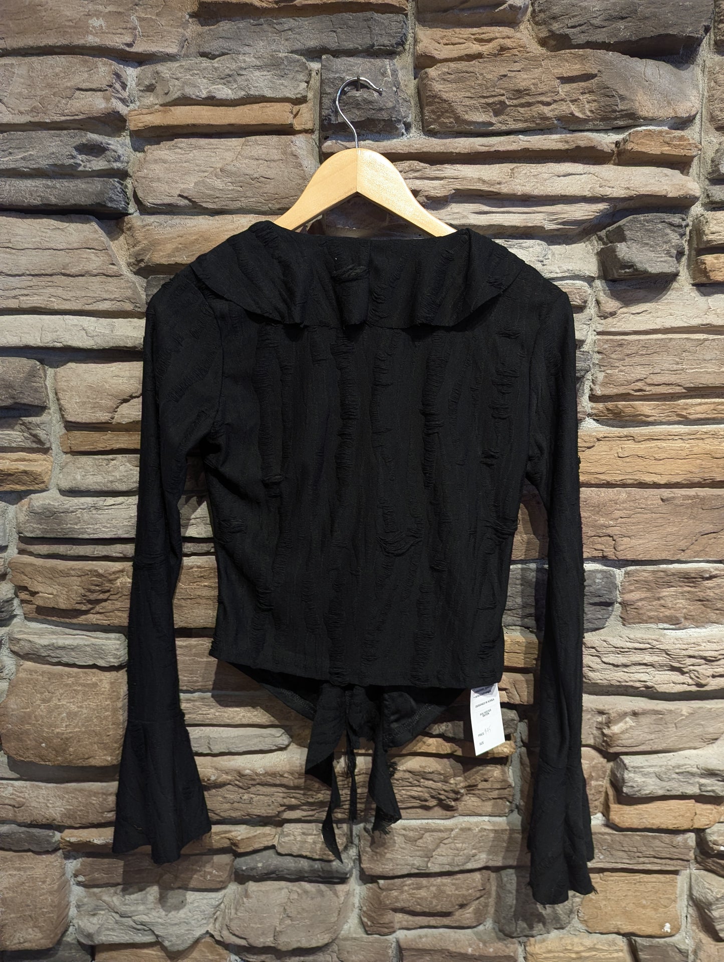 Distressed Romance Tie up Blouse