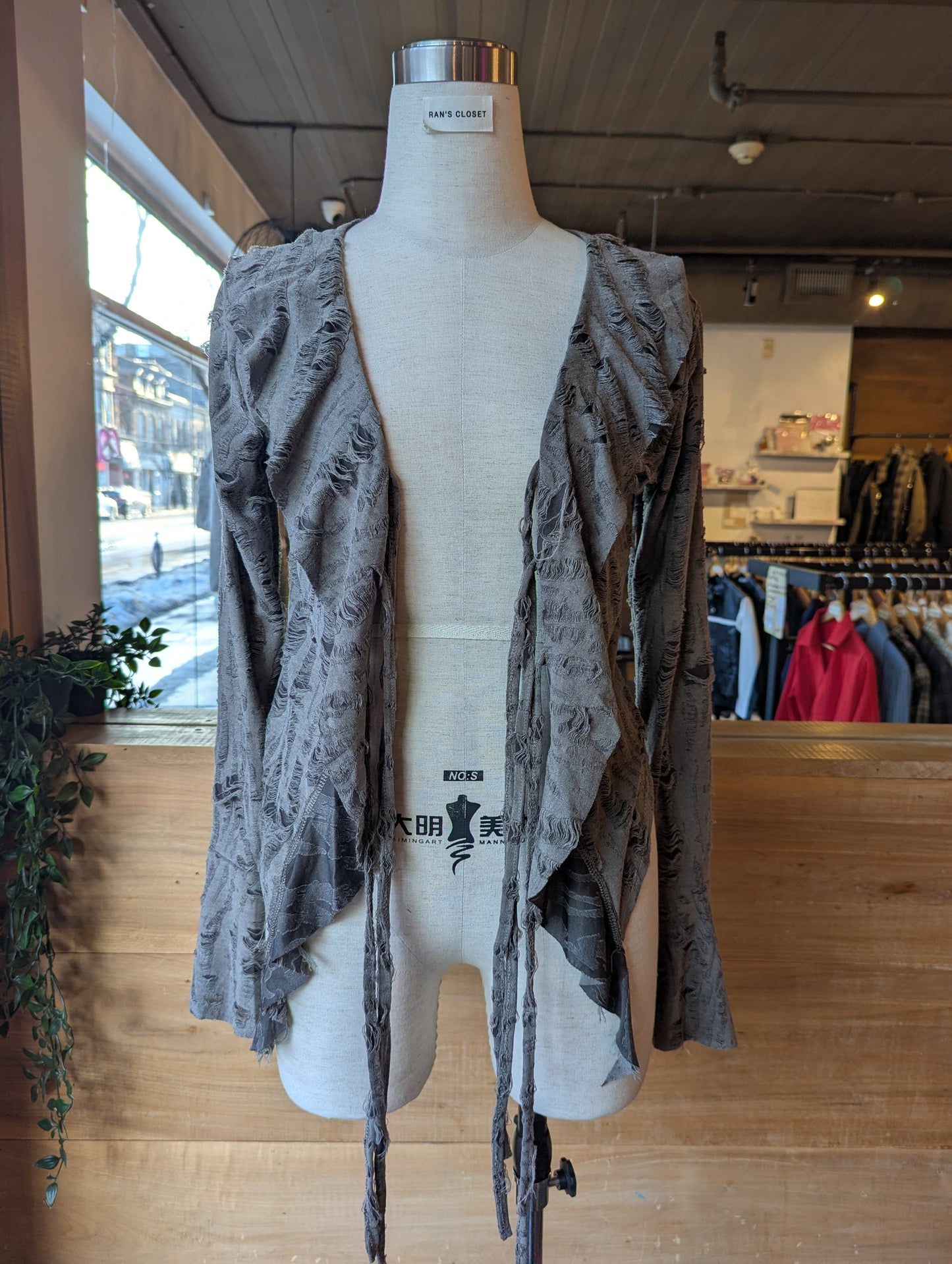 Distressed Romance Tie up Blouse