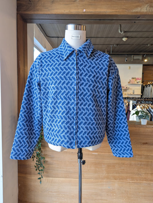 Weathered Herringbone Double Zip