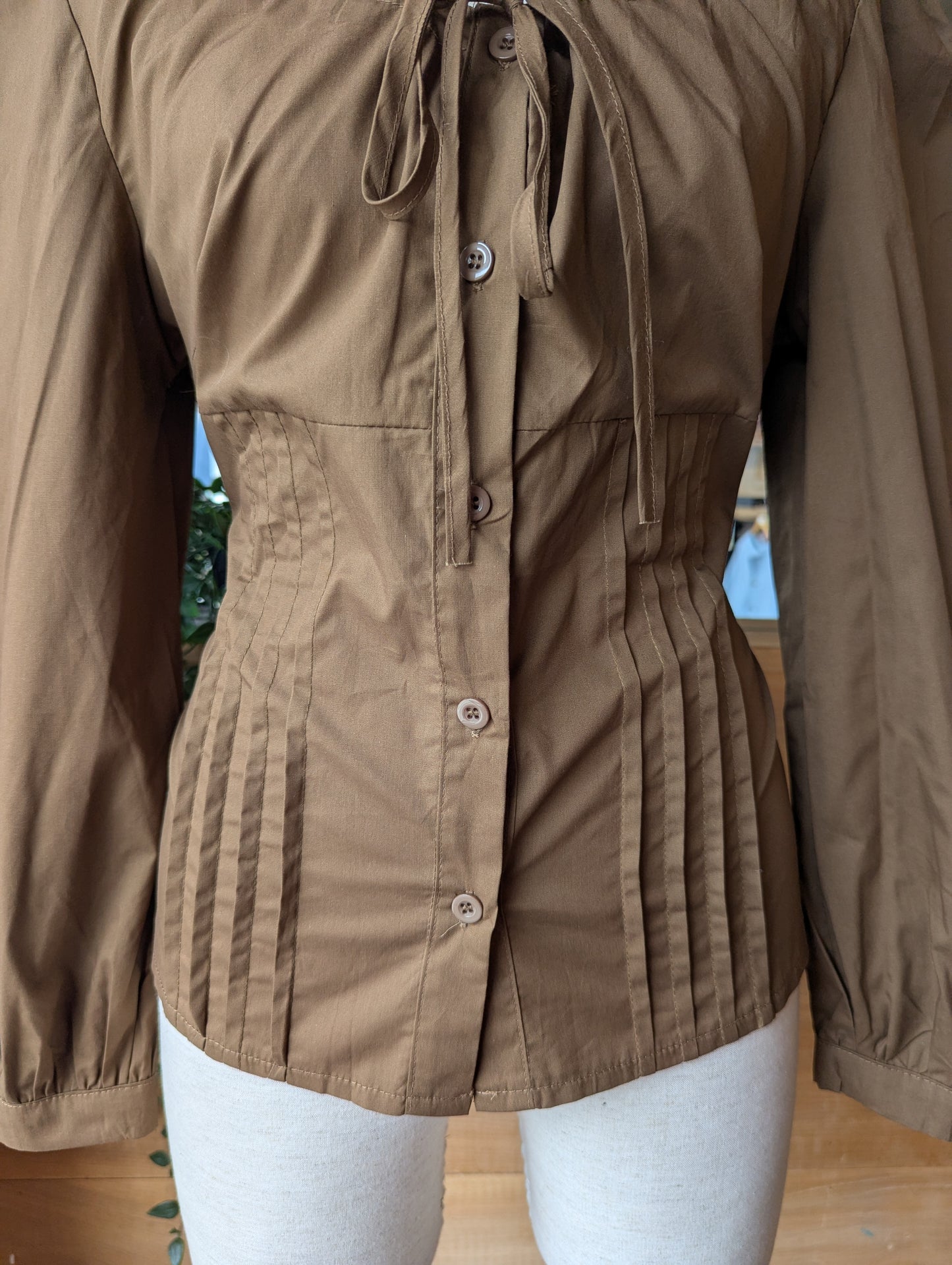 Gathered Neckline Spring Blouse