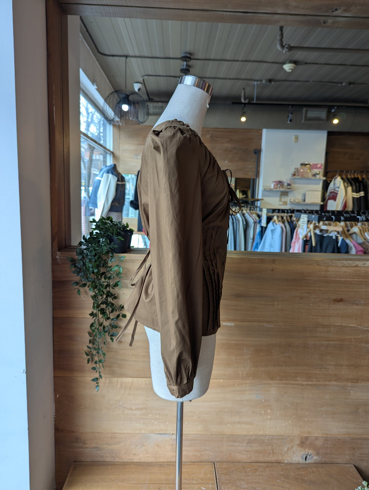 Gathered Neckline Spring Blouse