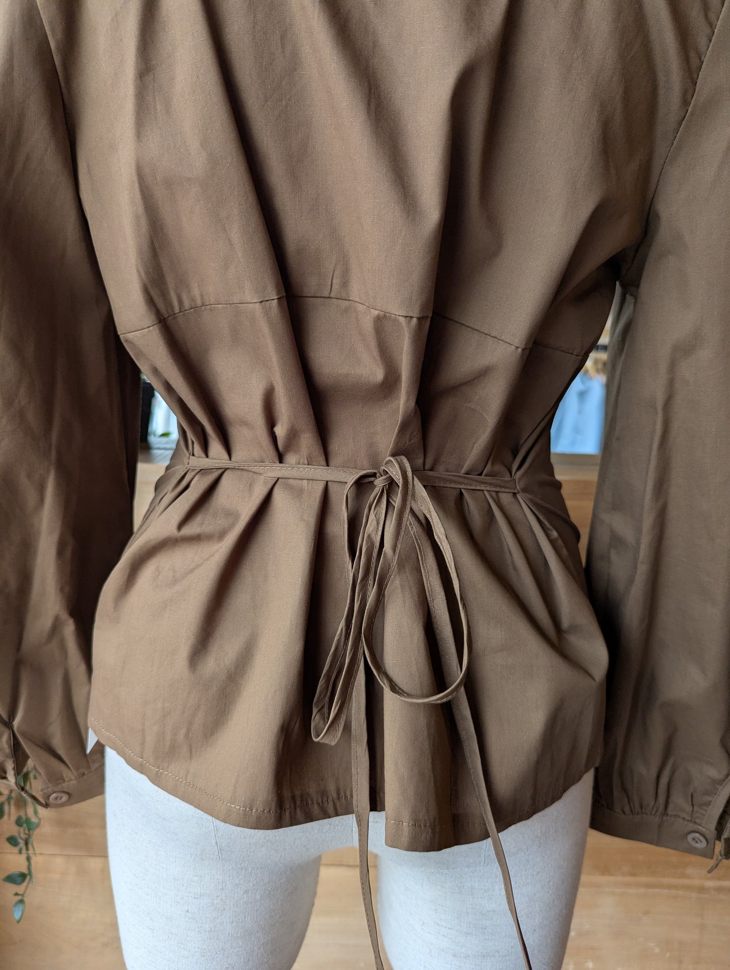 Gathered Neckline Spring Blouse