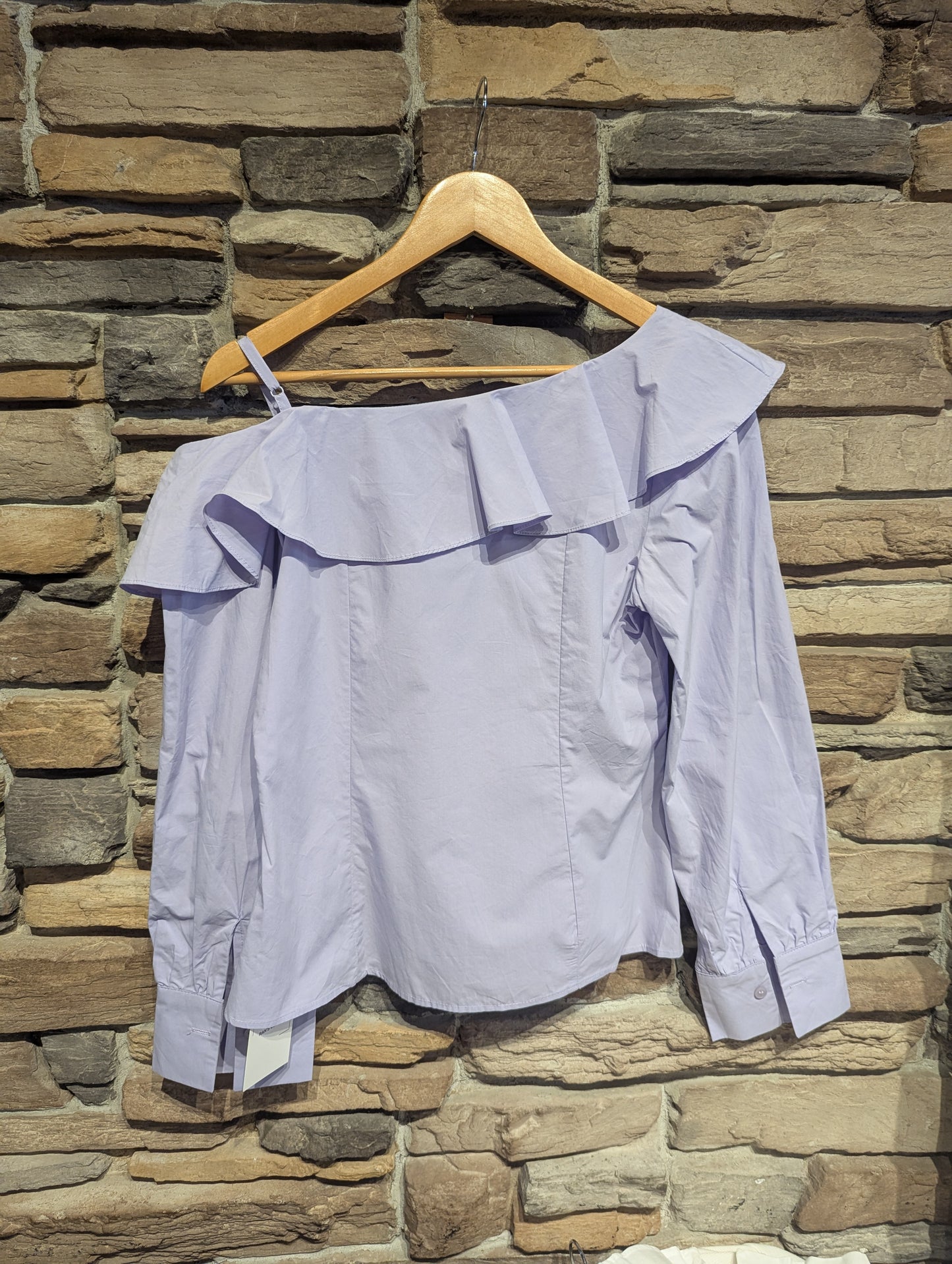 Ruffle Peep Shoulder Blouse