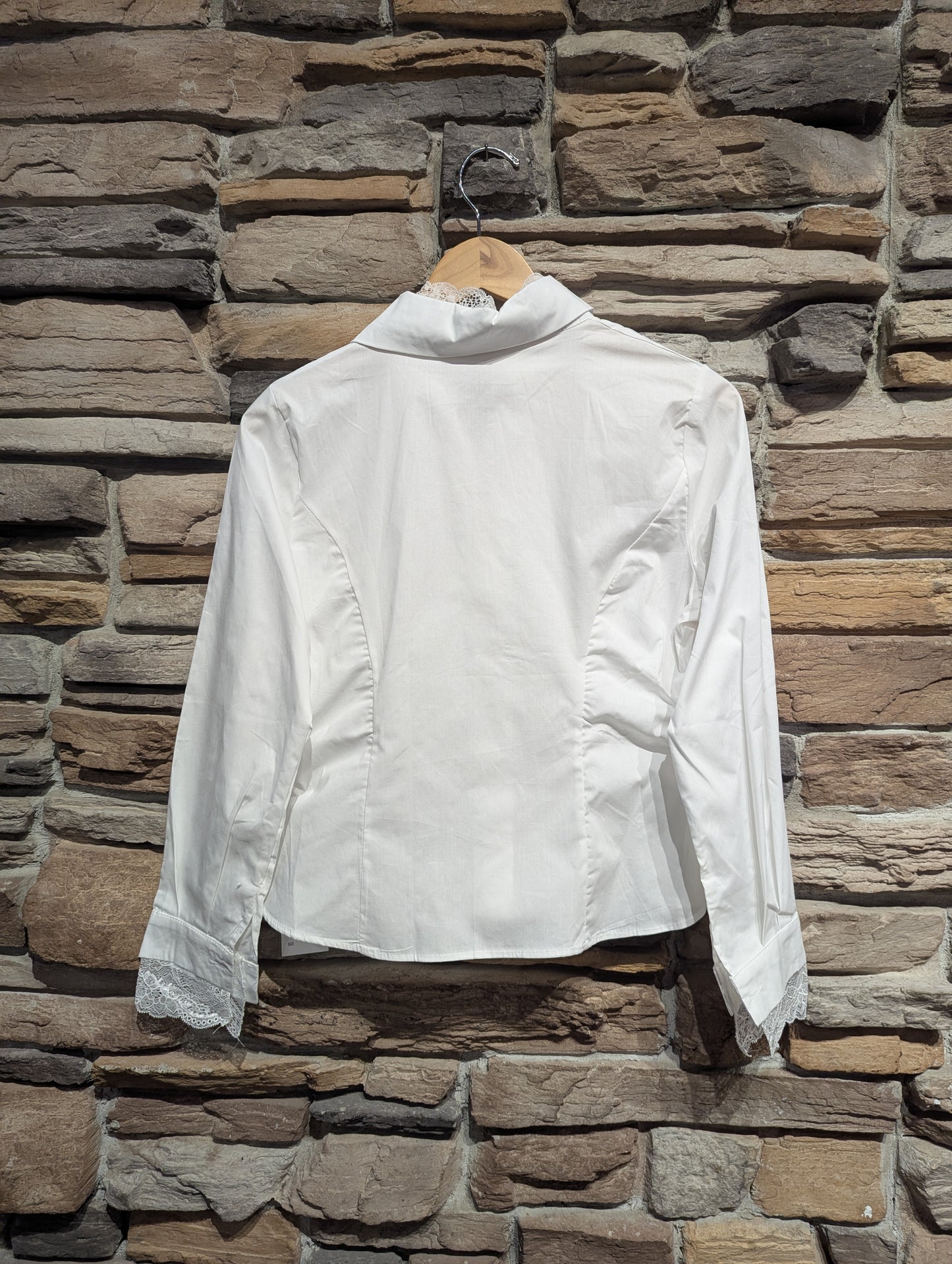 Stripe Lace Muse Button Up Top