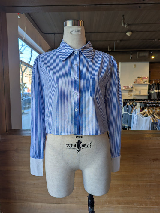 Oxford Contrast Cuff Blouse