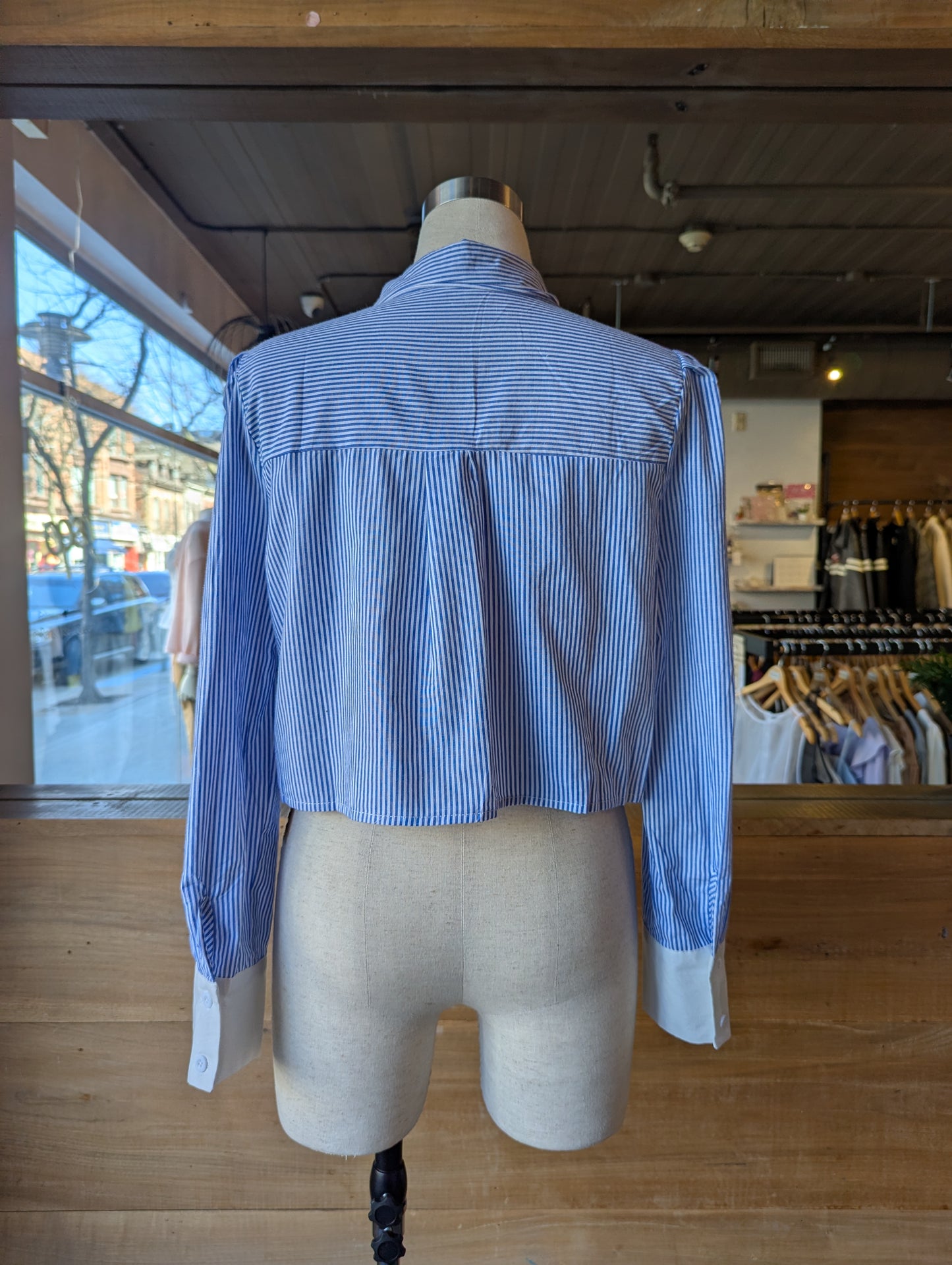 Oxford Contrast Cuff Blouse