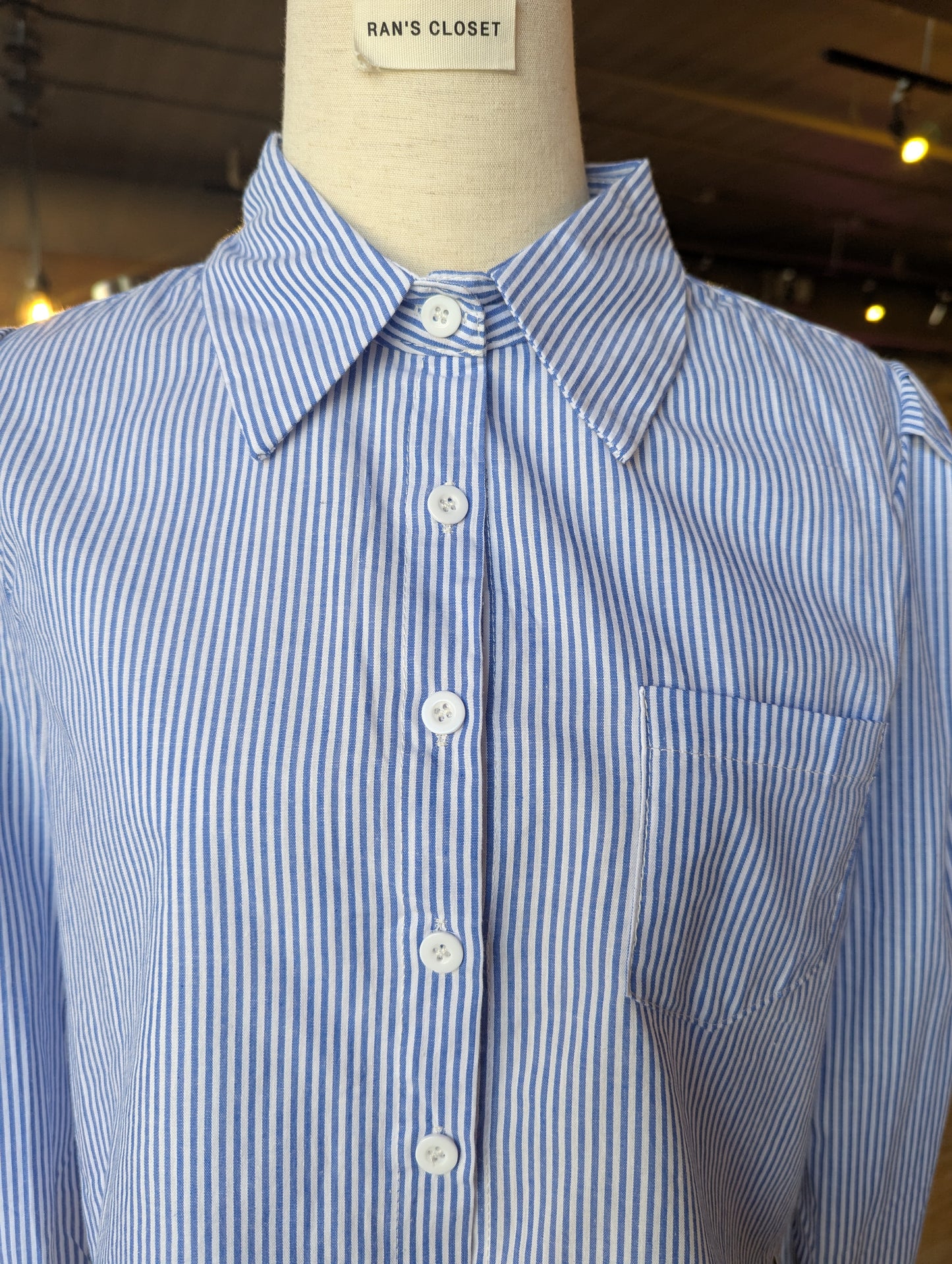 Oxford Contrast Cuff Blouse