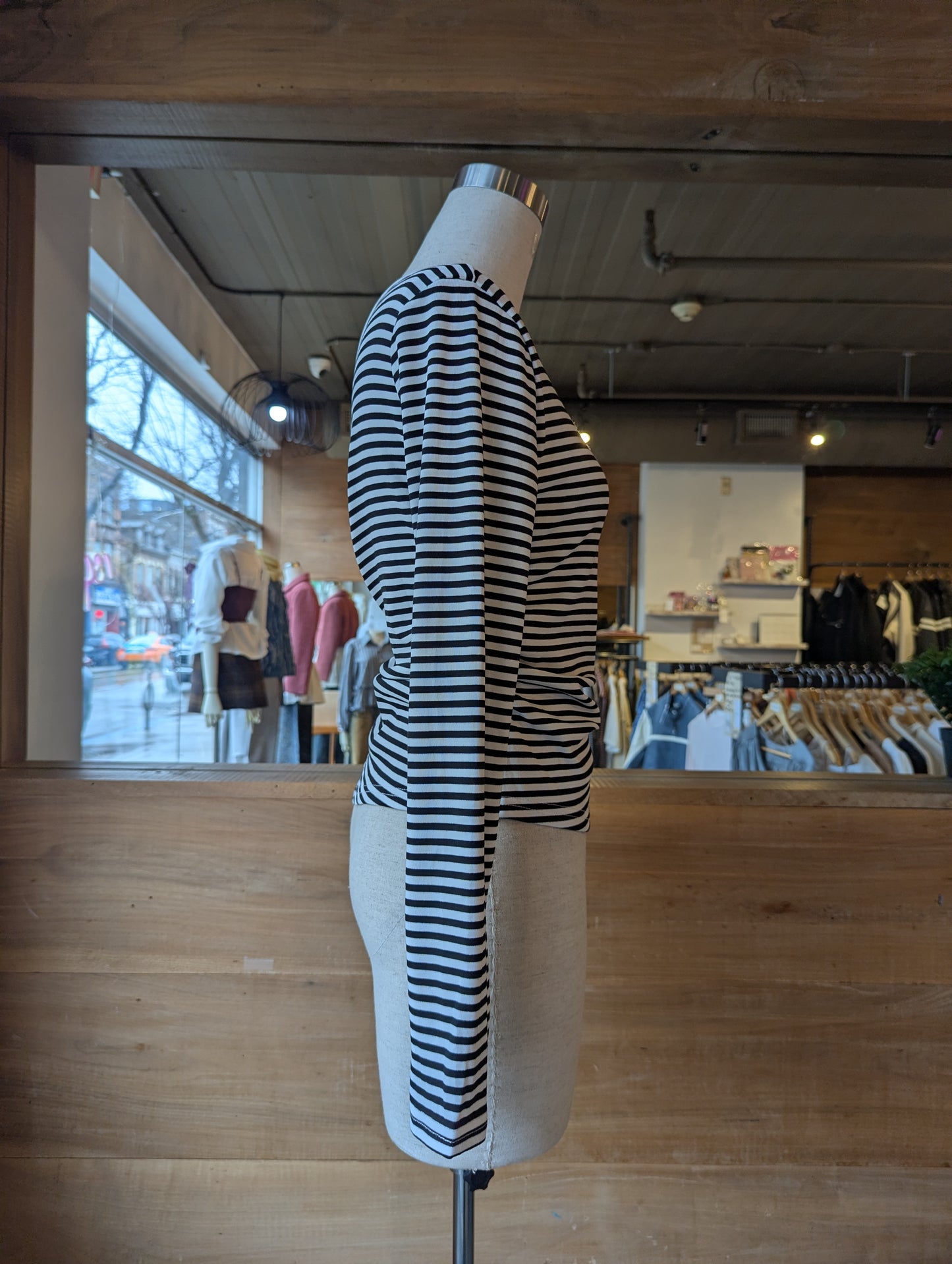 Striped Edge Buckle Top