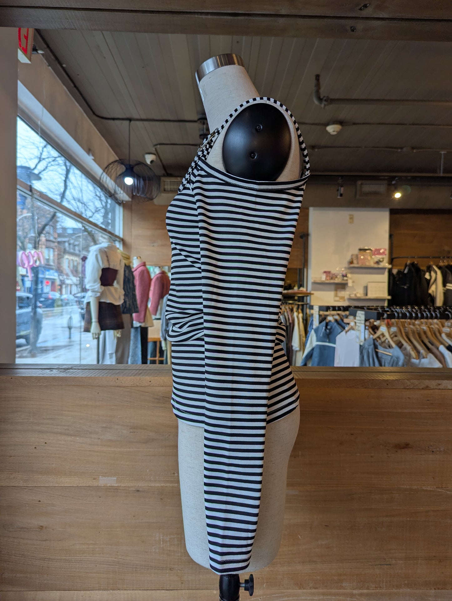 Striped Edge Buckle Top