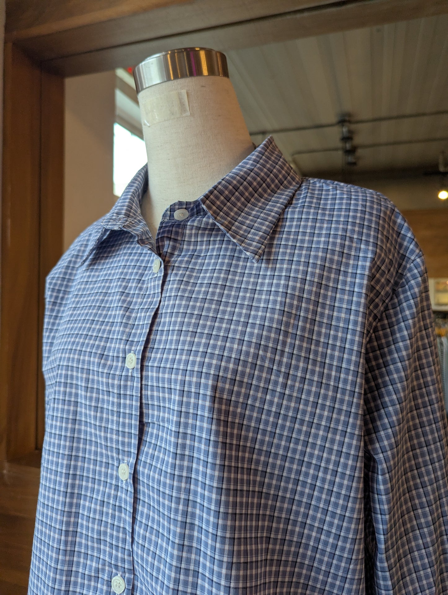 Cropped Plaid Keepsake Top with Contrast Trim