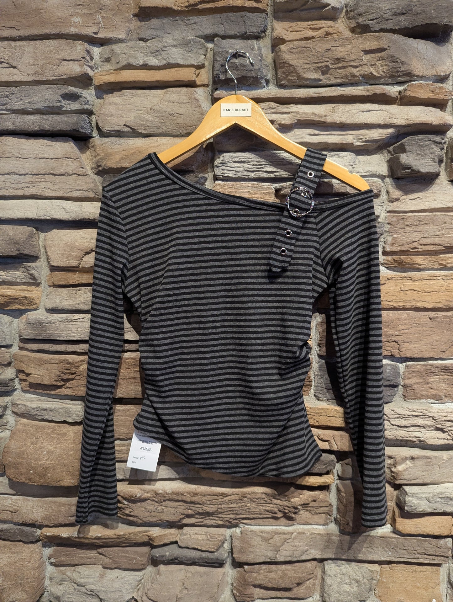 Striped Edge Buckle Top