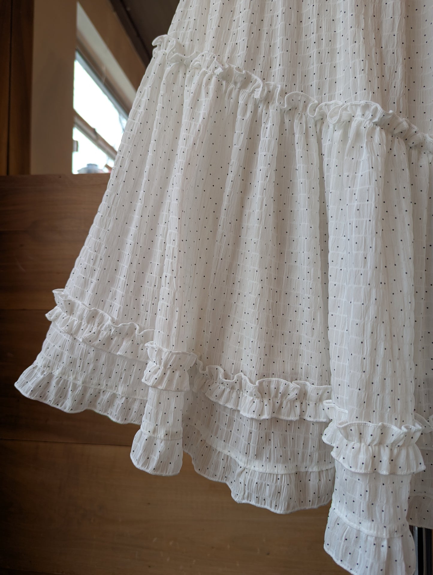 Polka Dot Soft Angle Midi Skirt
