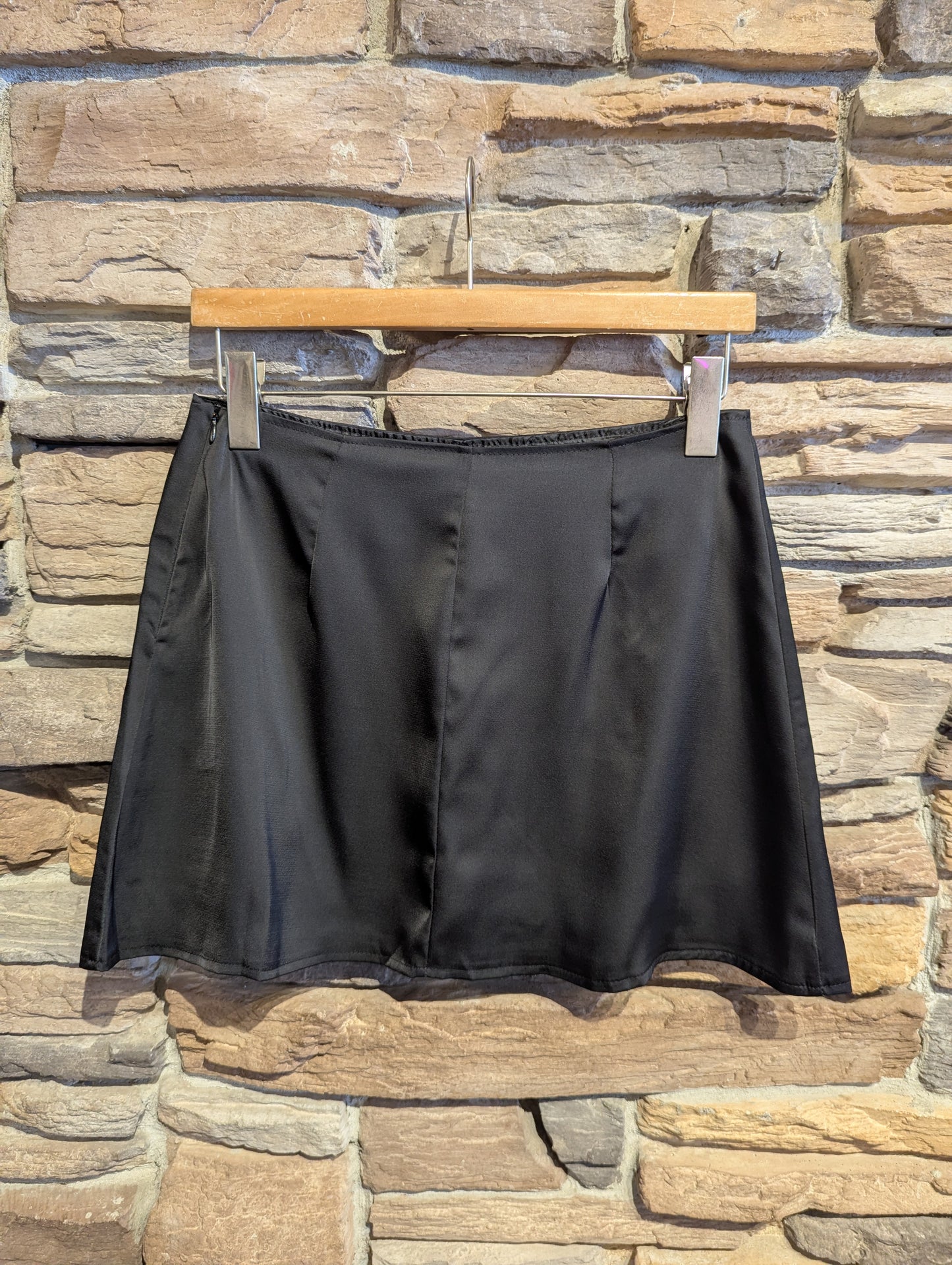 Pearl Faux Button Mini Skirt