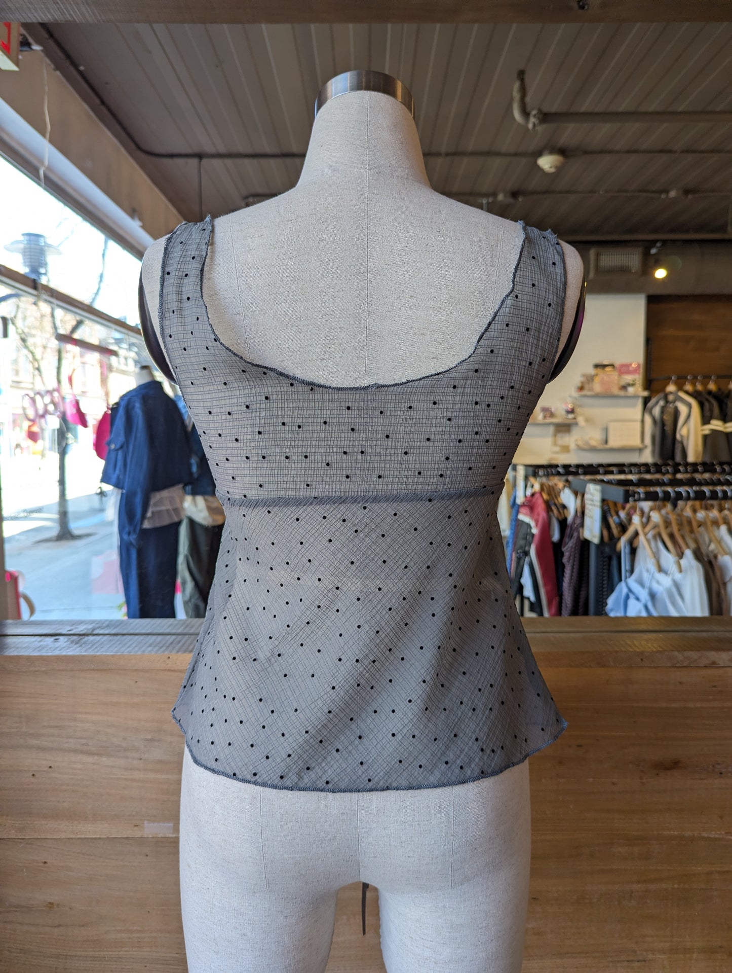 Sheer Dot Angel Tank Top