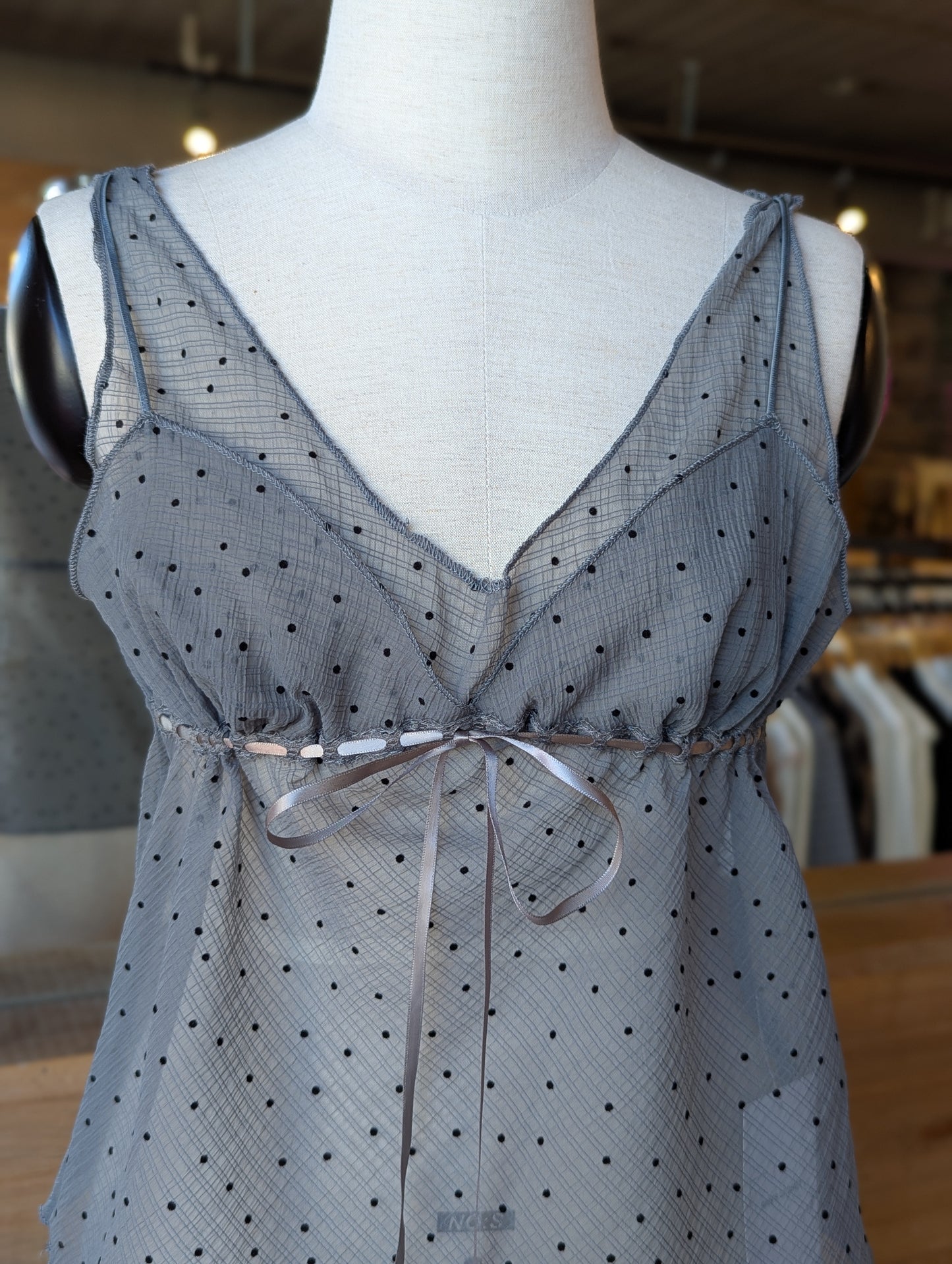 Sheer Dot Angel Tank Top