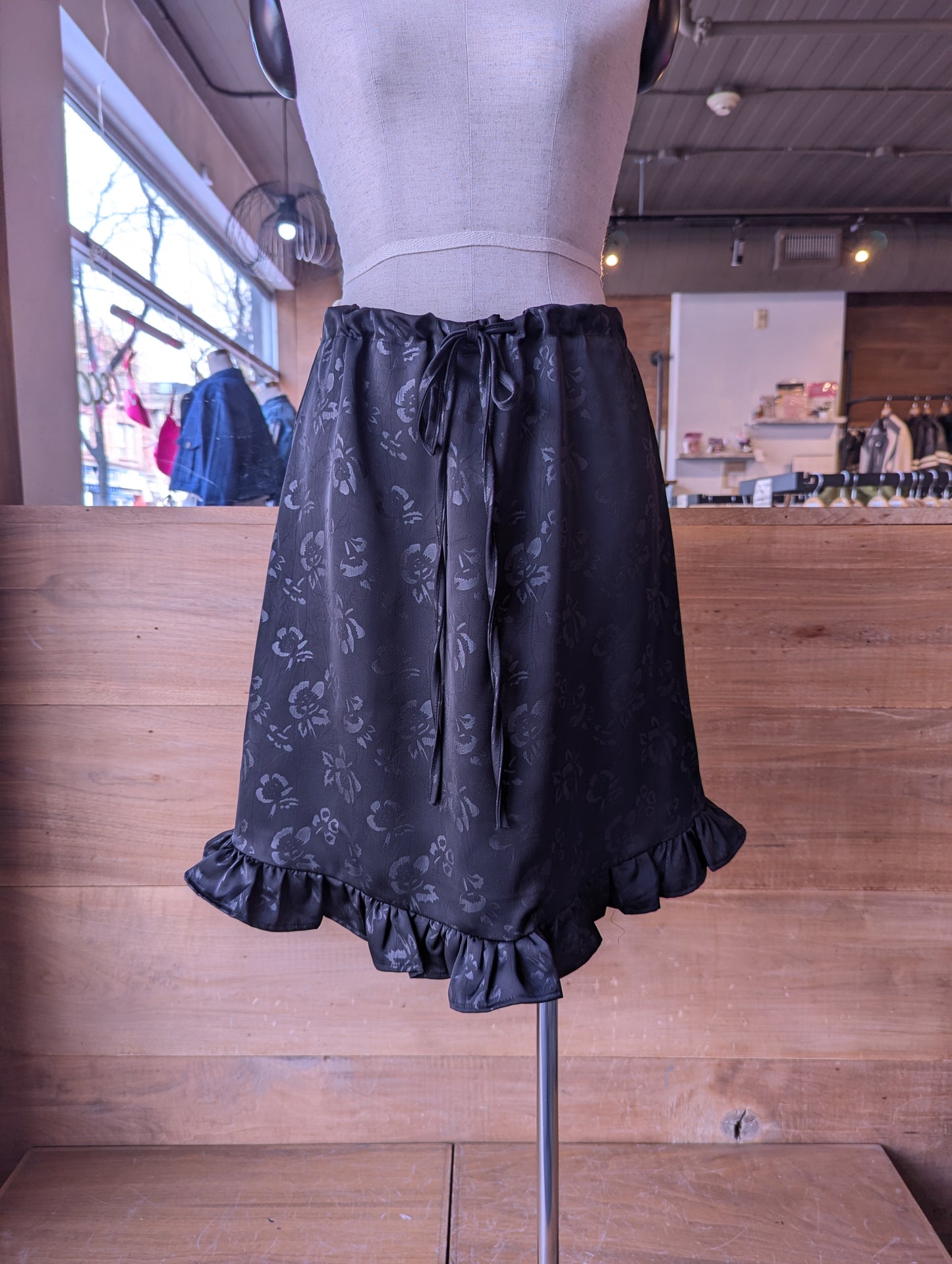 Midnight Bloom Ruffle Skirt