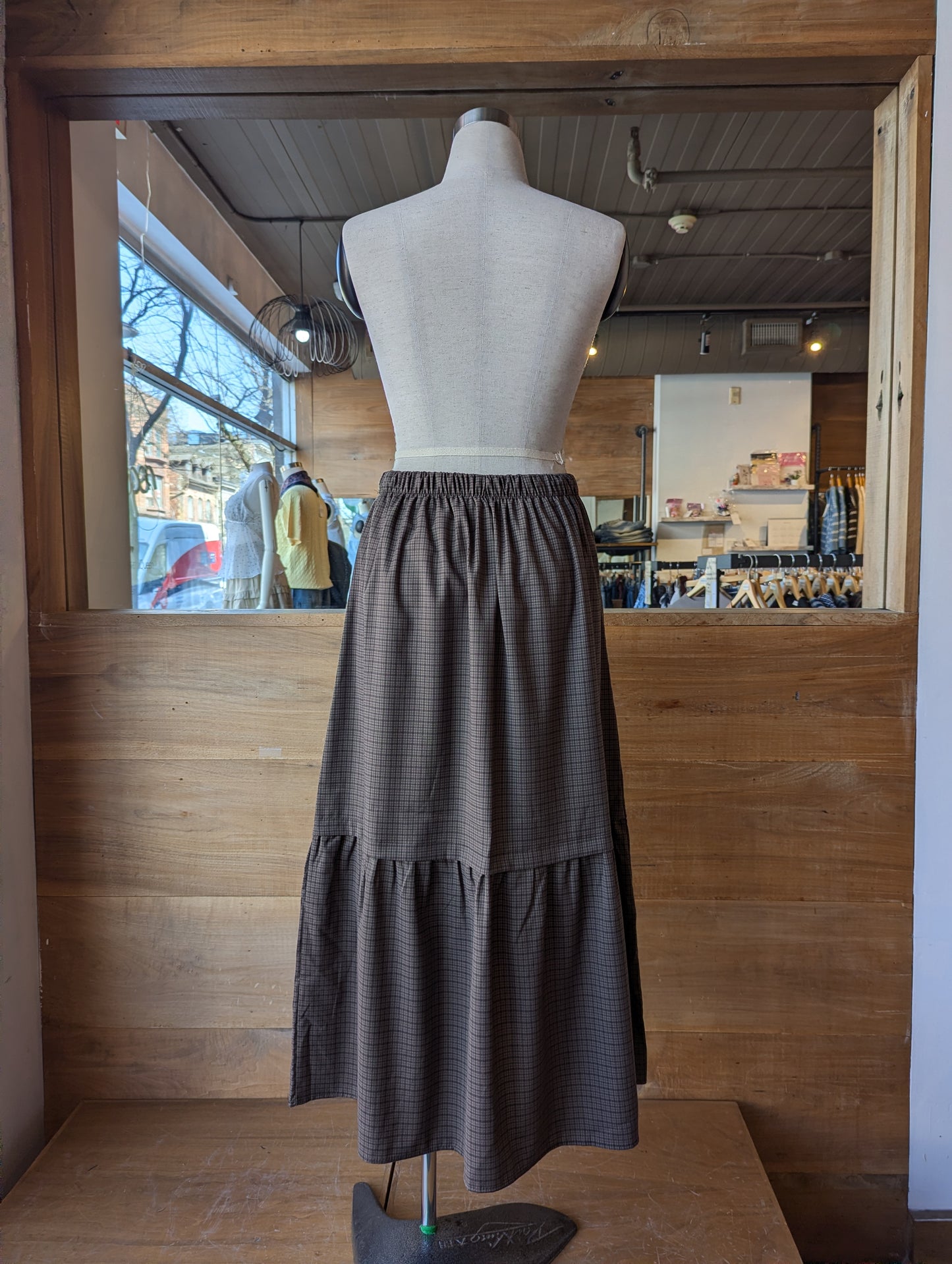 Relaxed Plaid Maxi Skirt