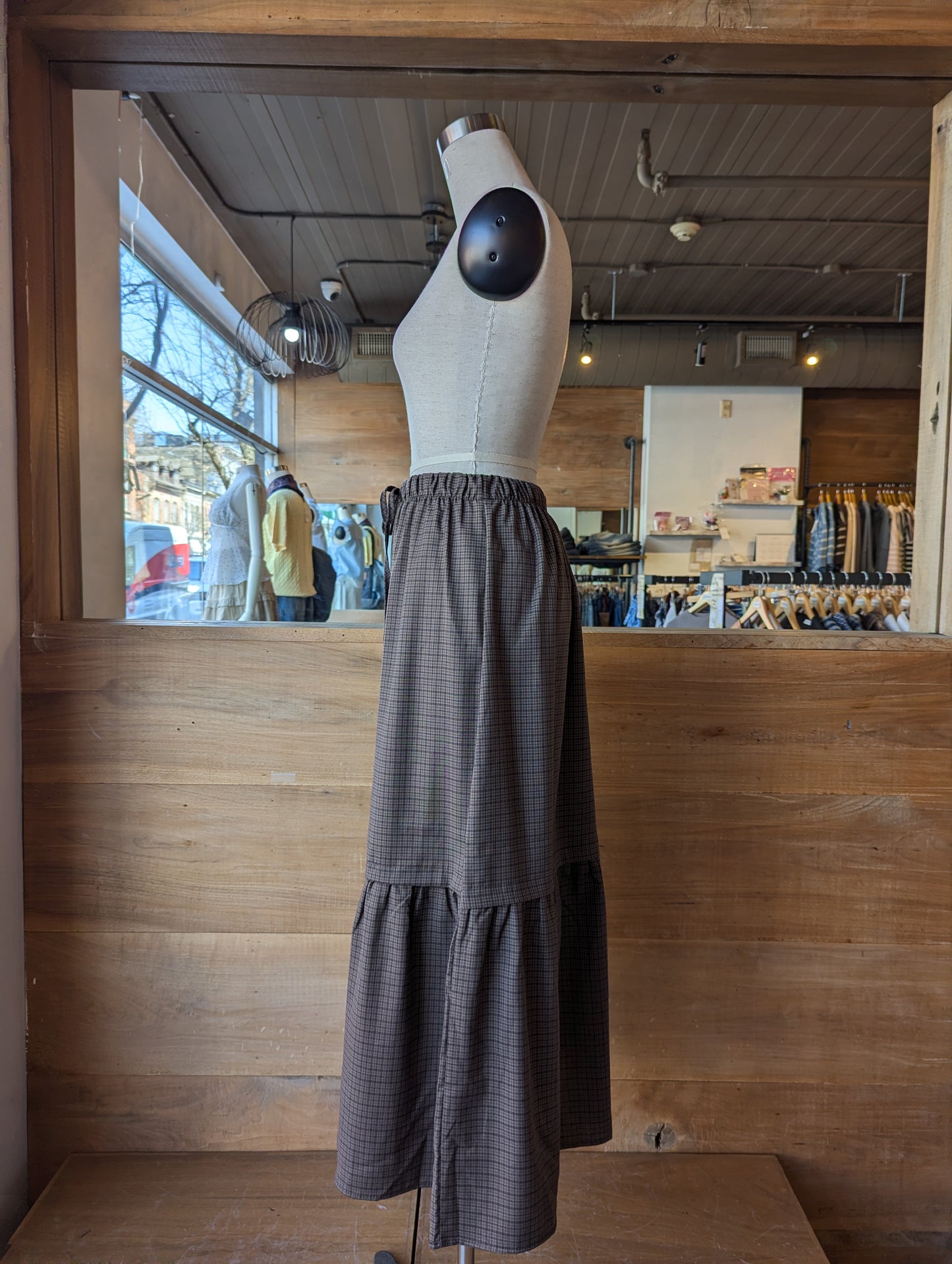 Relaxed Plaid Maxi Skirt