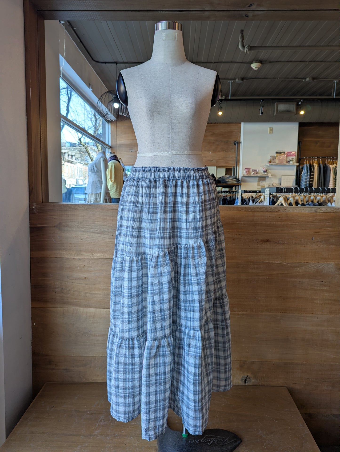 Country Side Plaid Maxi Skirt