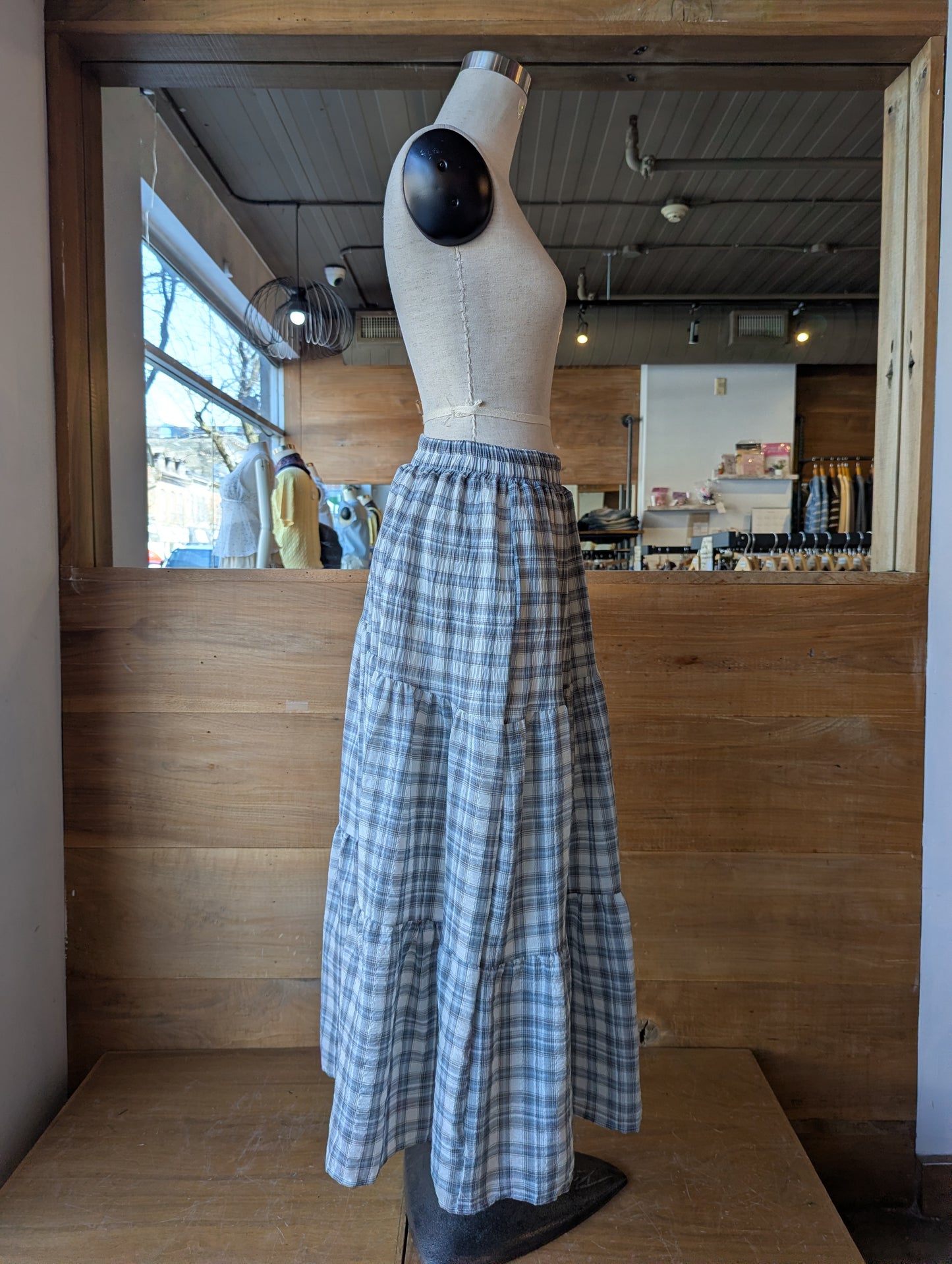 Country Side Plaid Maxi Skirt