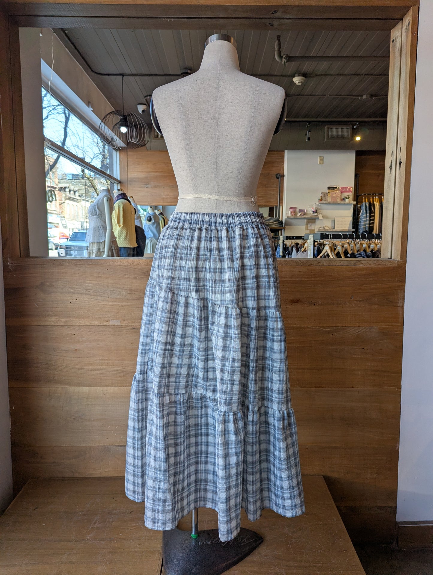 Country Side Plaid Maxi Skirt