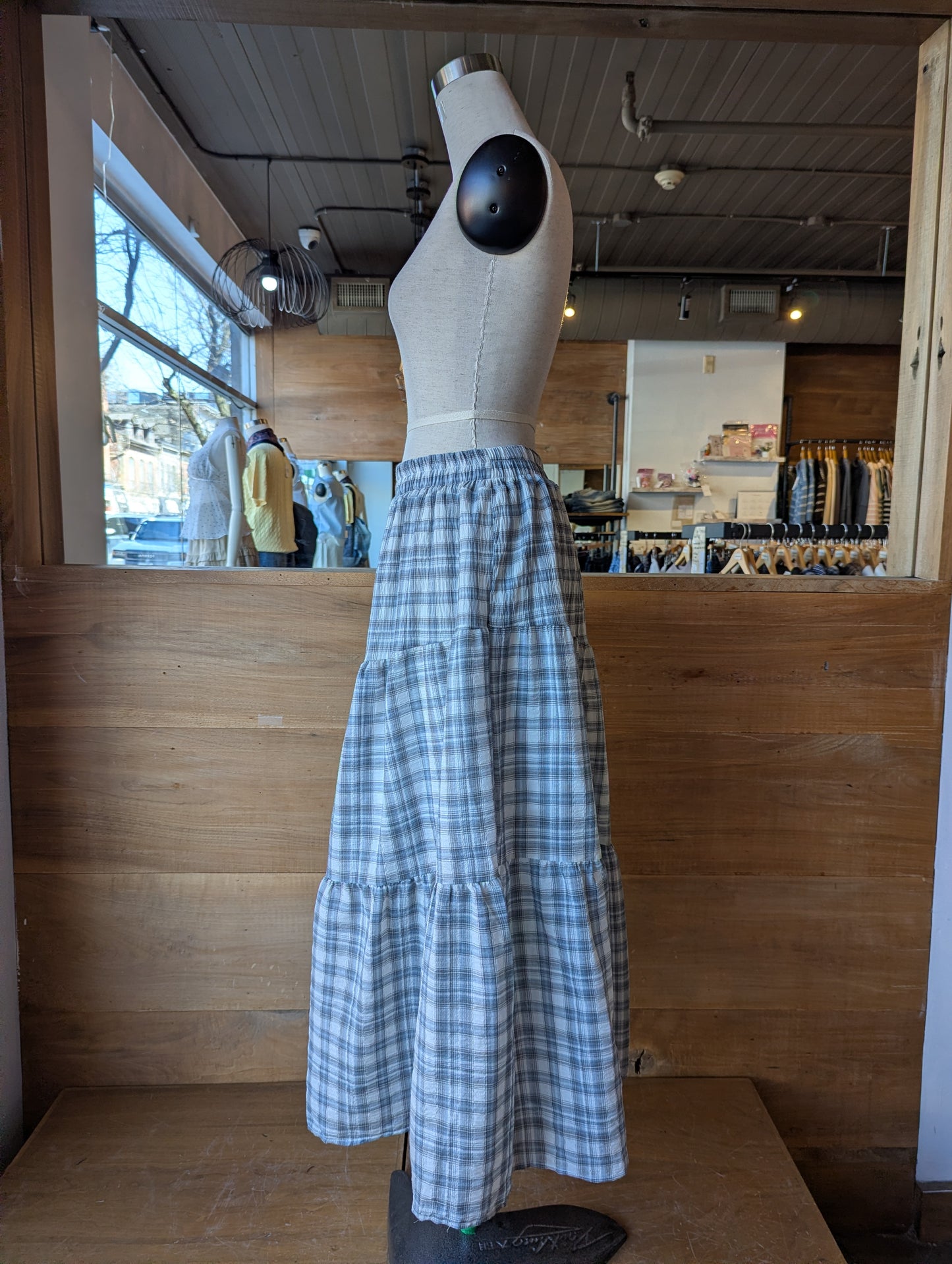 Country Side Plaid Maxi Skirt