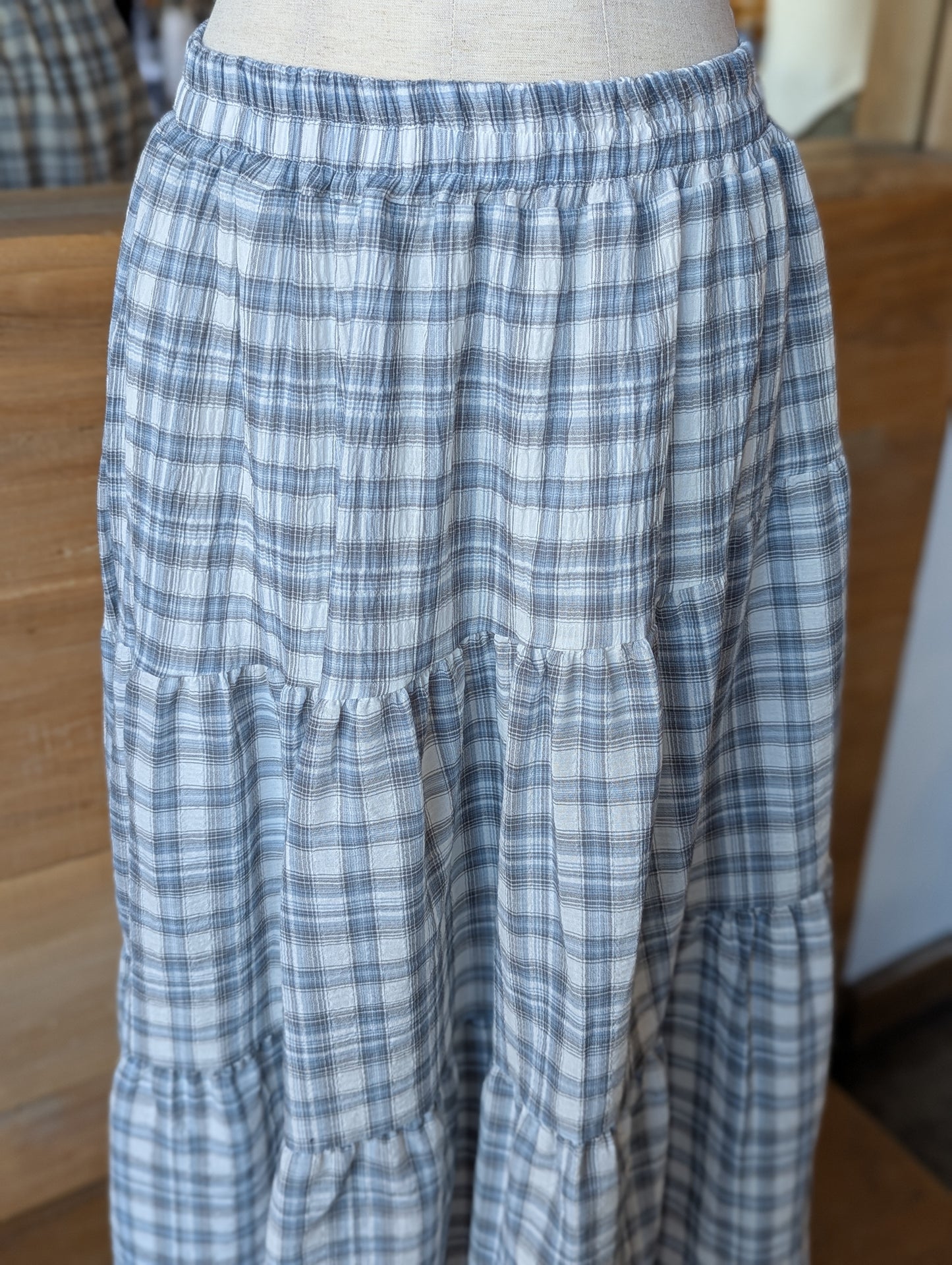 Country Side Plaid Maxi Skirt