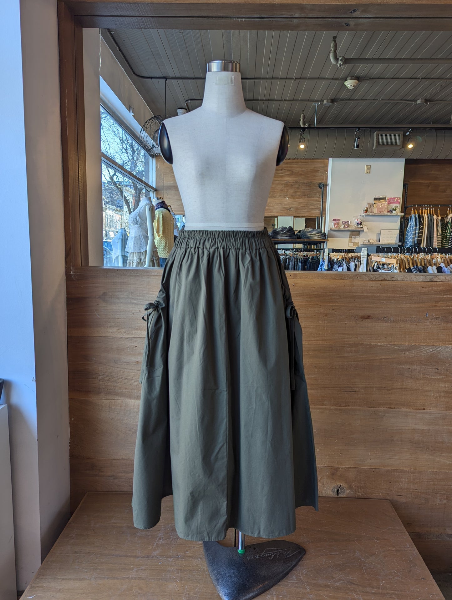 Drawstring Pocket Utility Skirt