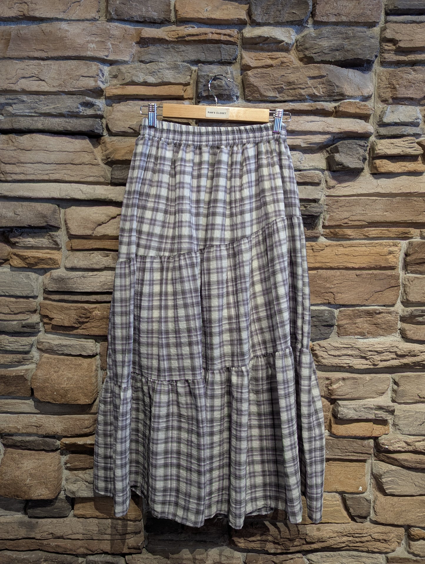 Country Side Plaid Maxi Skirt