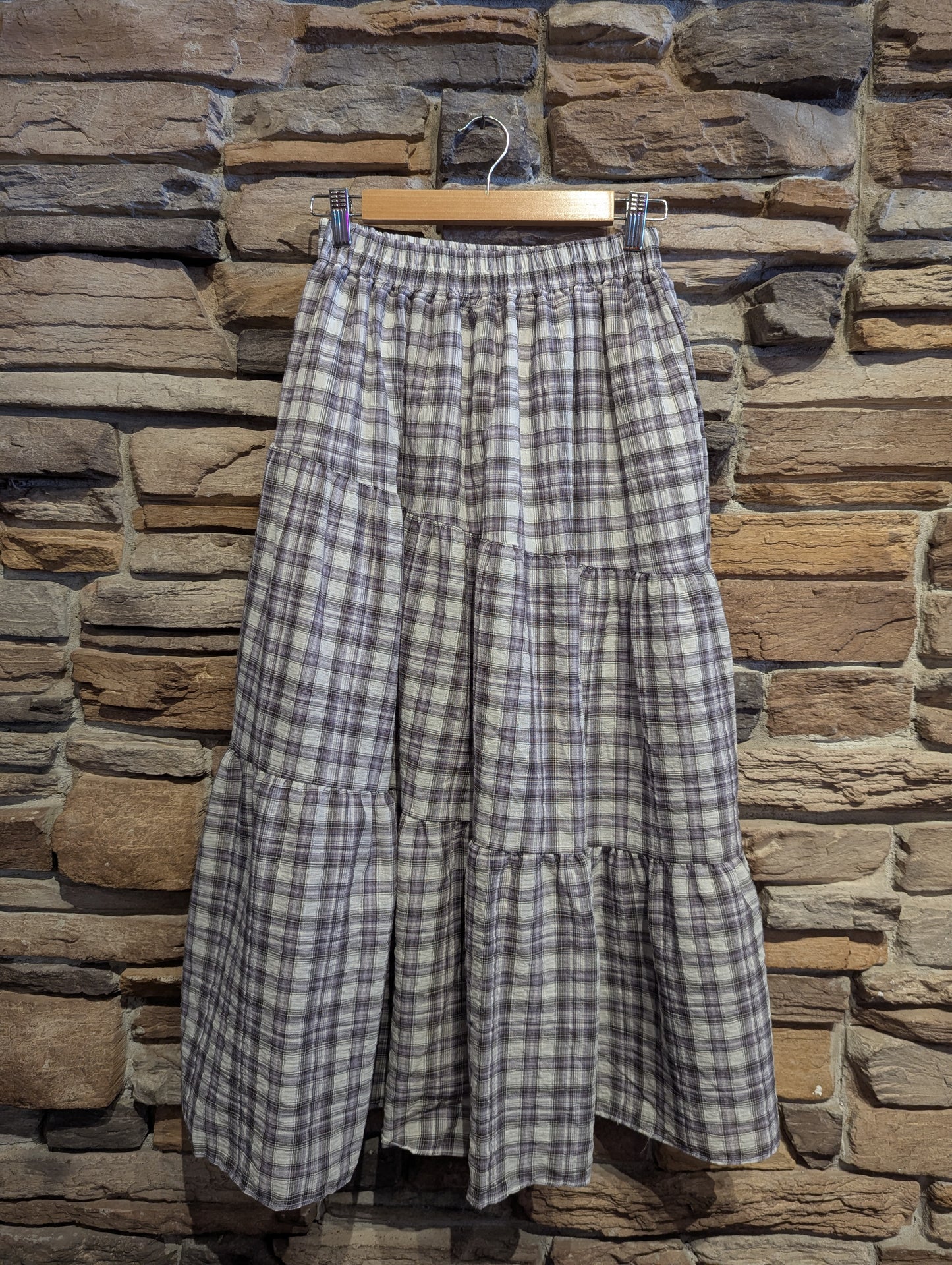 Country Side Plaid Maxi Skirt