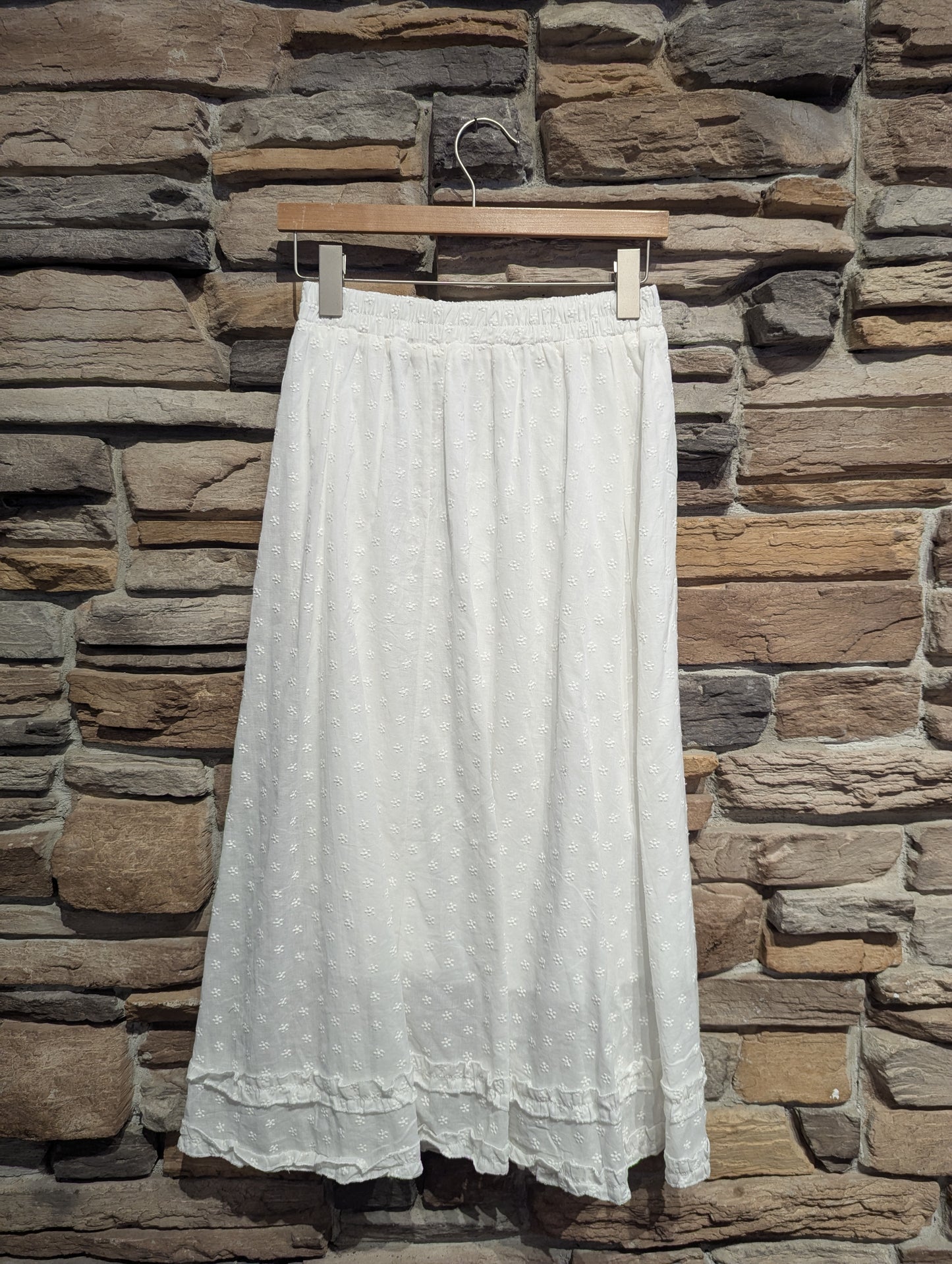 Clover Embroidered Maxi Skirt
