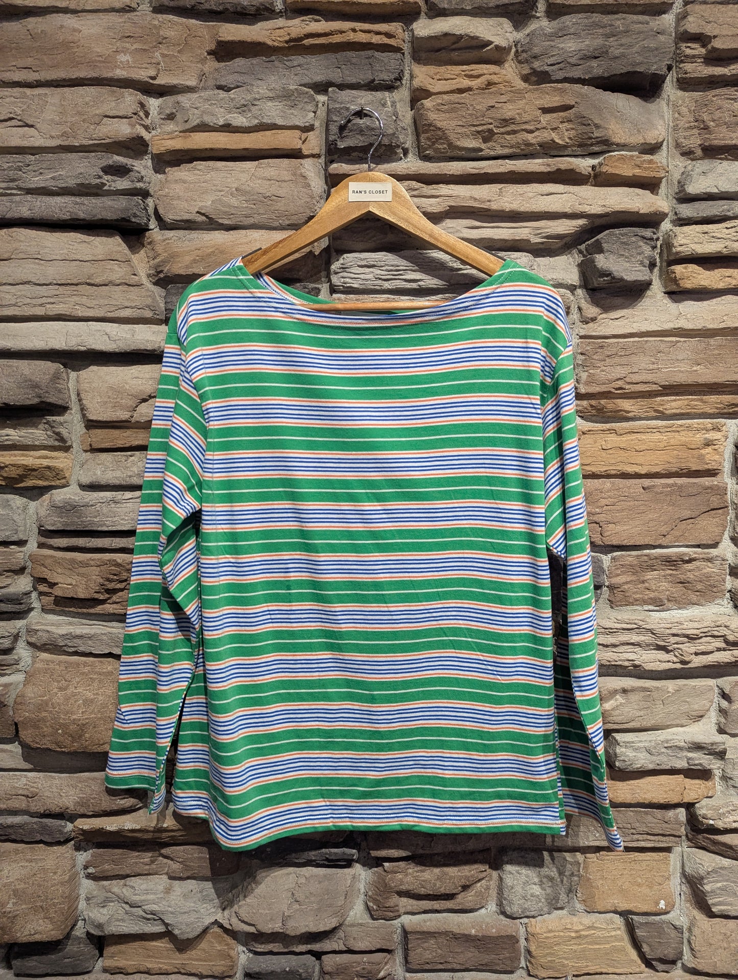 Sail Away Stripe Boatneck Top