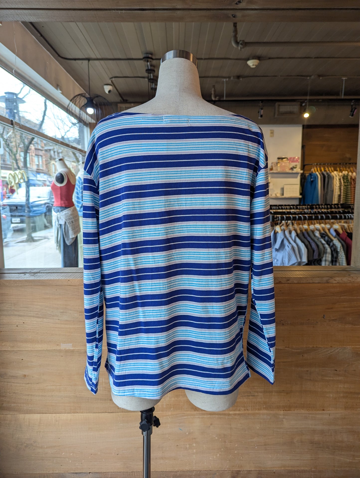 Sail Away Stripe Boatneck Top