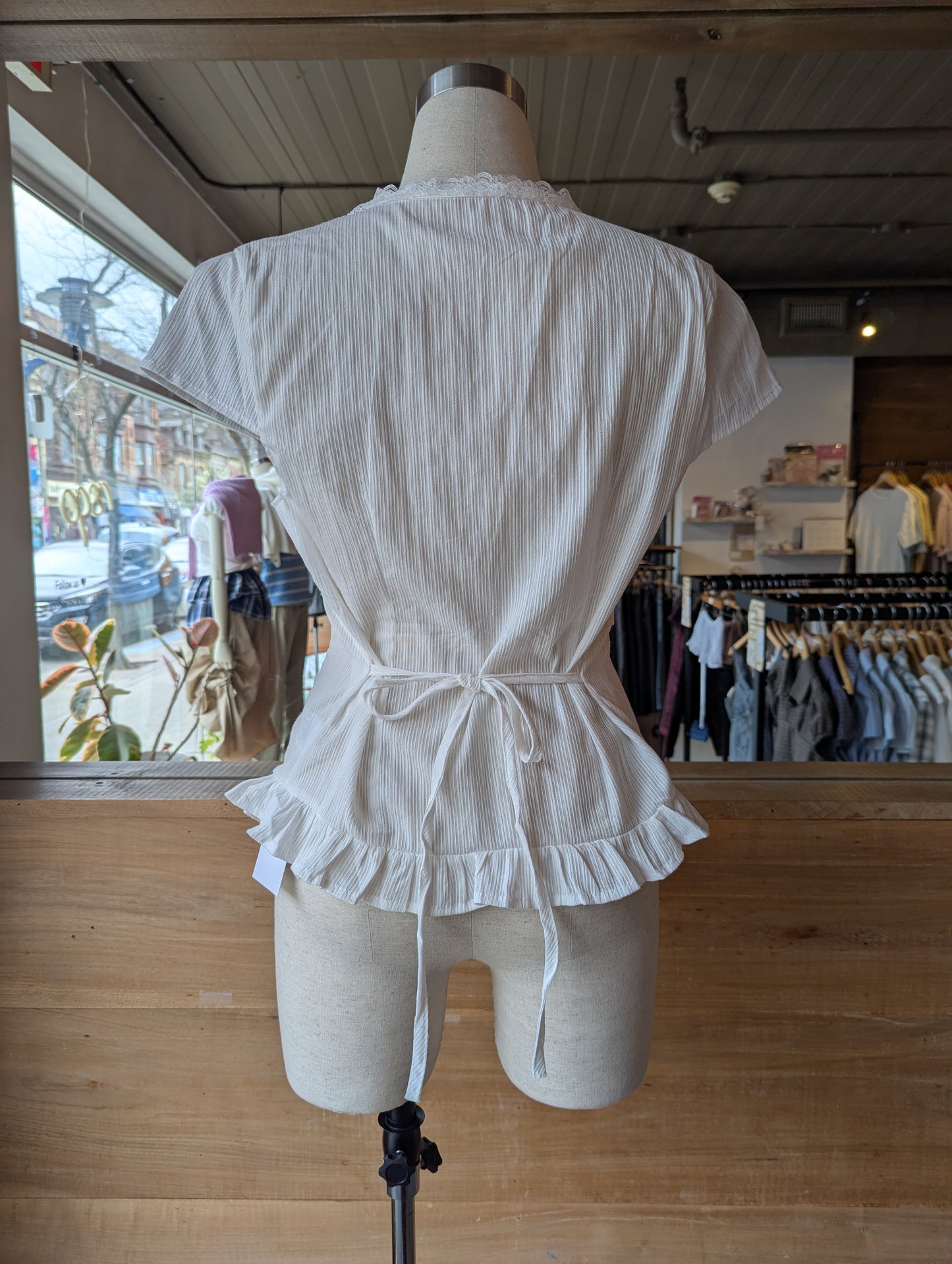 Delicate Lace Tie Blouse