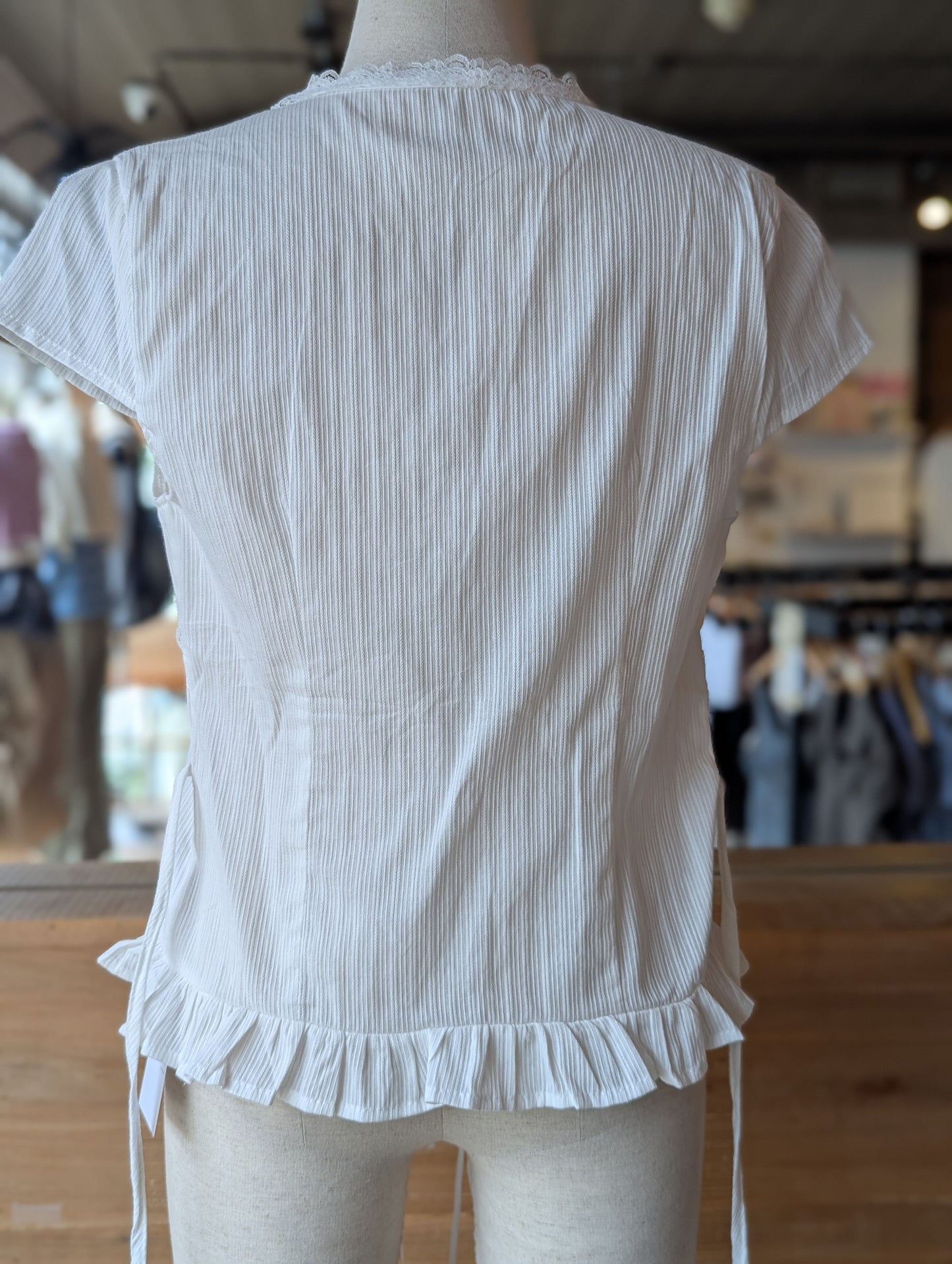 Delicate Lace Tie Blouse